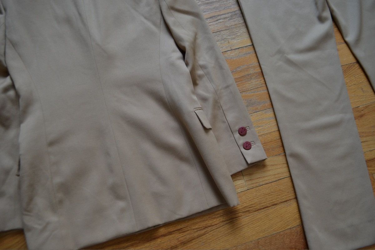 Versace FW1999 Contrast Red Rayon Lined Wool Pant Suit Size M / US 6-8 / IT 42-44 - 12 Thumbnail