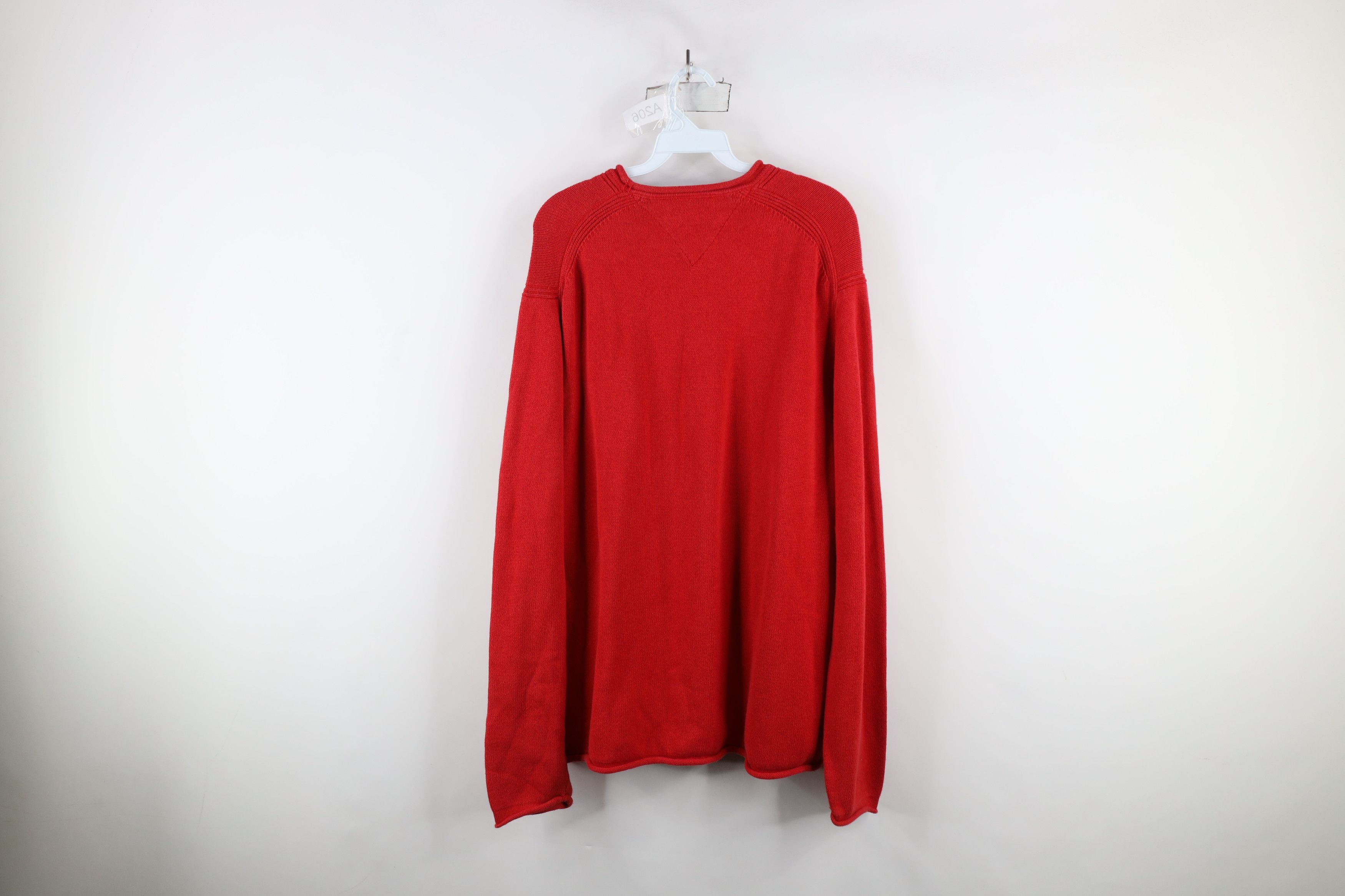 Tommy Hilfiger × Vintage Vintage 90s Tommy Hilfiger Cotton Marled Knit Sweater Red Size US L / EU 52-54 / 3 - 8 Thumbnail