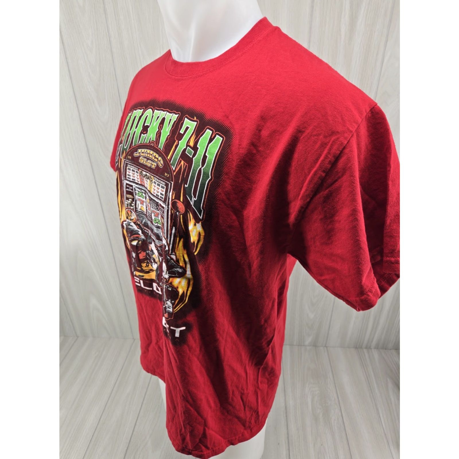 Gildan Lucky 7-11 Alabama Field Meet Huntsville Al T-Shirt Size Large Mens Regular Red Short Sleeve Size US L / EU 52-54 / 3 - 5 Thumbnail