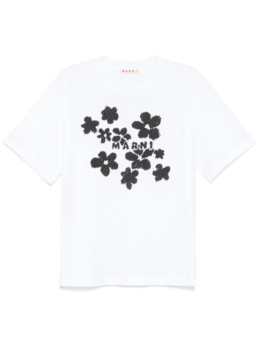 Marni o1w1db10426 Floral-Print T-Shirt in White Size L / US 10 / IT 46 - 1 Thumbnail