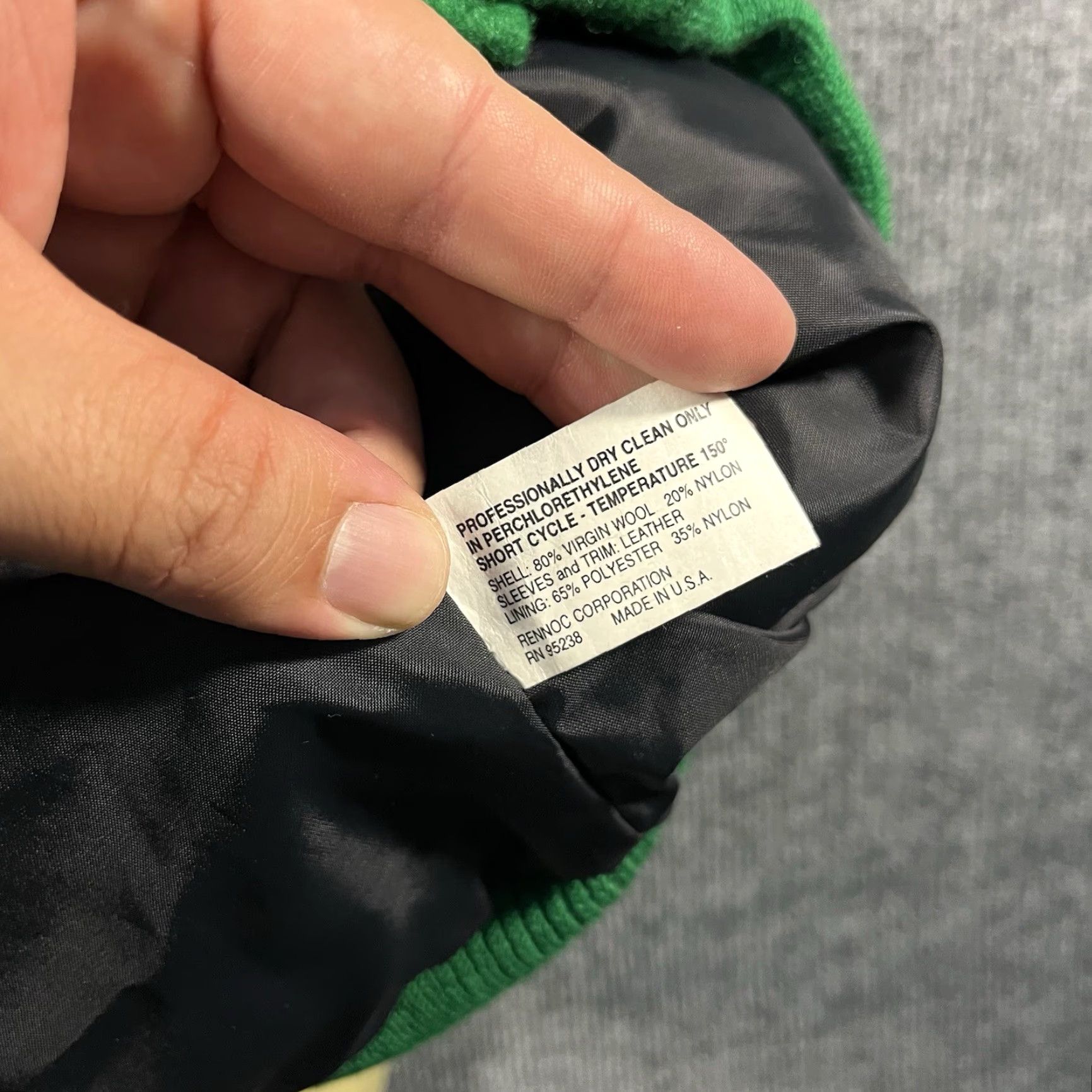 Vintage Vintage Rennoc 80s 90s Varsity Letterman Hooded Bomber Jacket Green Mens XL NEW Size US XL / EU 56 / 4 - 6 Thumbnail