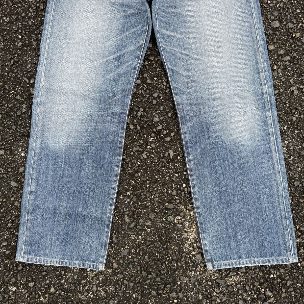 Japanese Brand Vintage Japanese straight faded jean denim pants Size US 35 - 4 Thumbnail