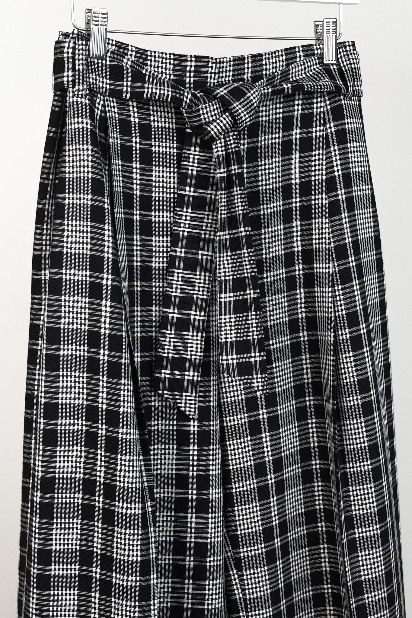 Max Mara Max Mara Weekend Black White Plaid Wide Leg Pant Size 34" / US 12 / IT 48 - 3 Thumbnail