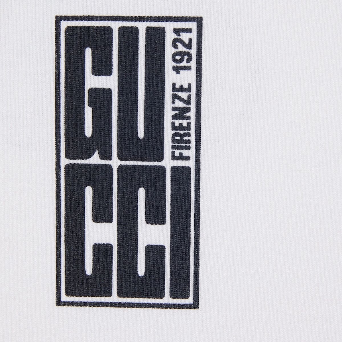 Gucci o1s1wg110925 Cotton Jersey T-Shirt With Gucci Print in White Size US XL / EU 56 / 4 - 7 Thumbnail