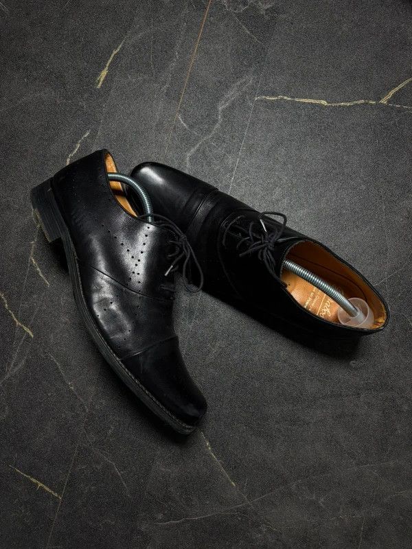 Paraboot Paraboot Black Leather Suit Boots Shoes Elegant Size US 9 / EU 42 - 1 Thumbnail