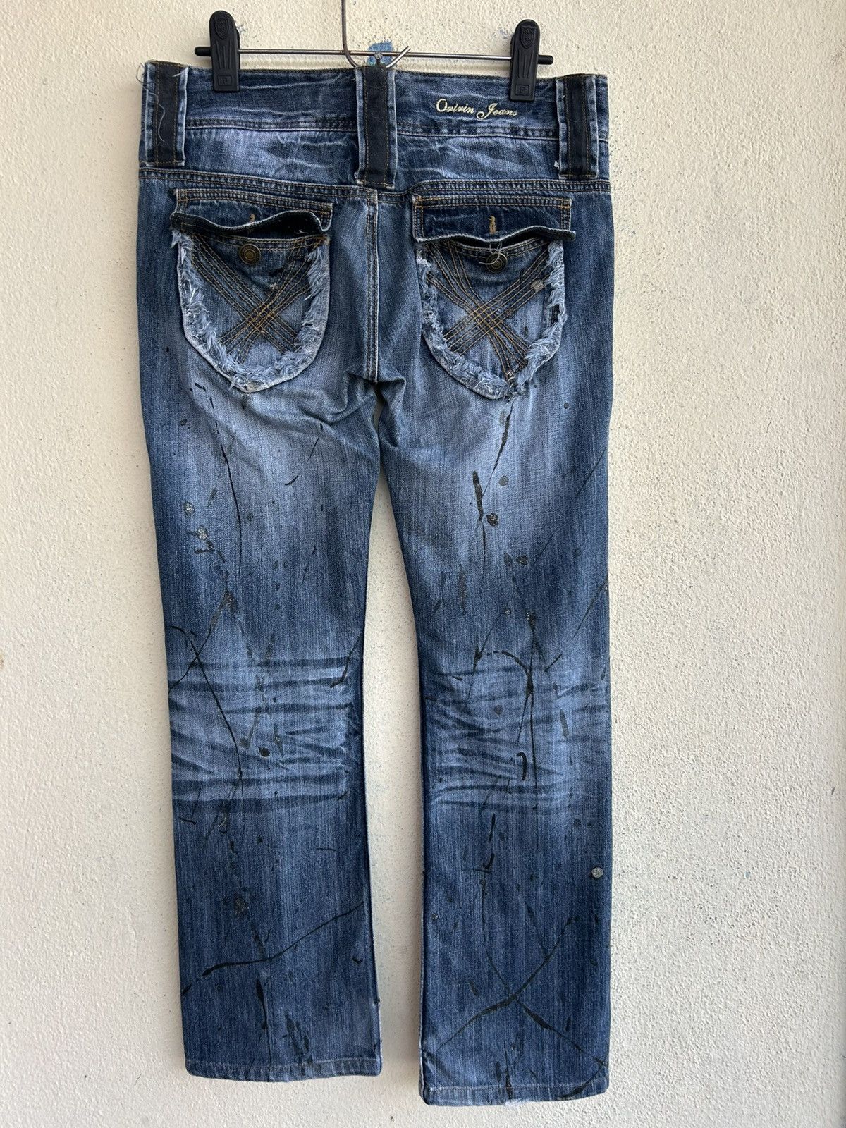 Japanese Brand Oririn Jeans Paints Splattered Flare Jeans Size US 34 / EU 50 - 2 Thumbnail