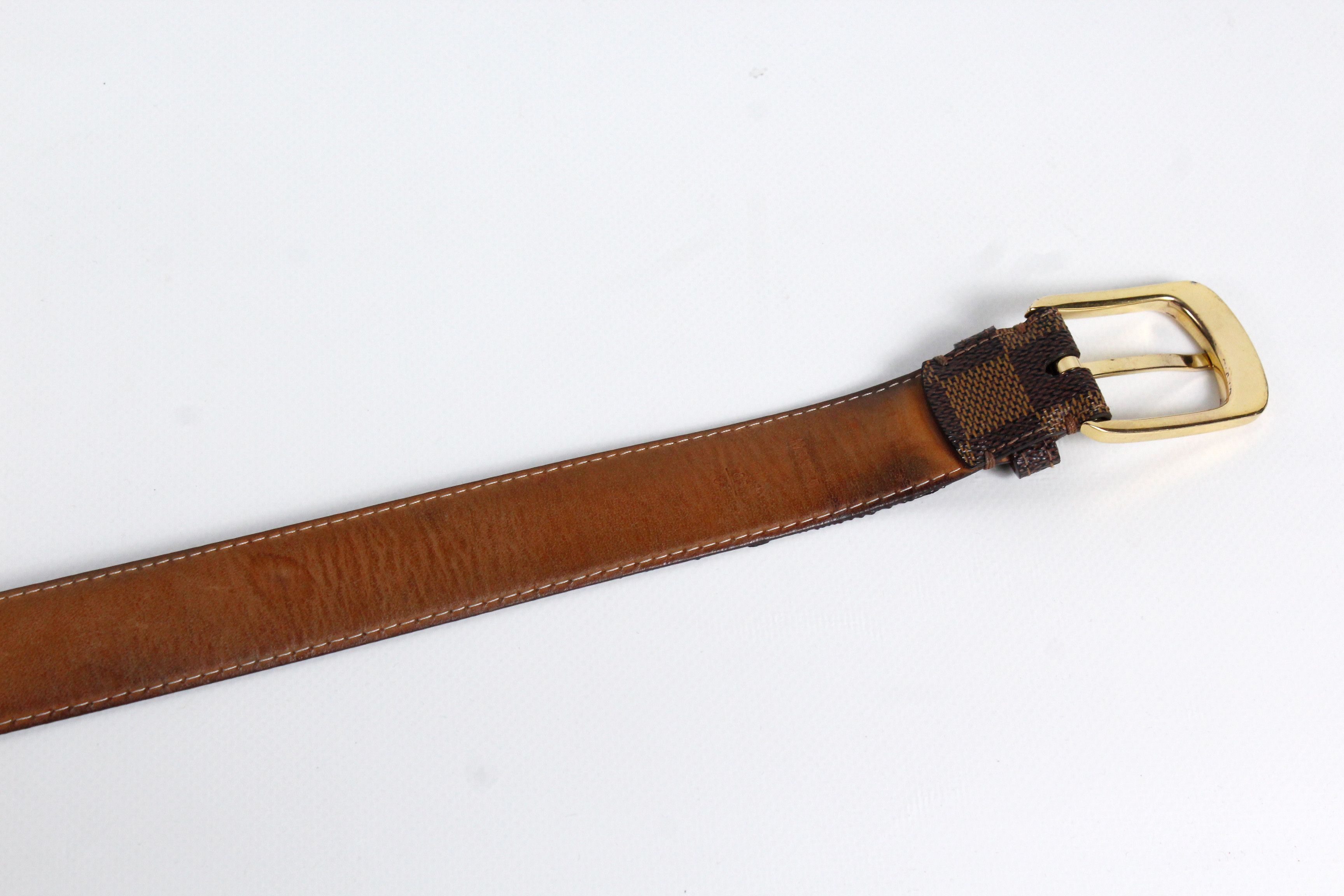 Louis Vuitton Louis Vuitton Damier Ebene Logo Monogram Leather Belt Size ONE SIZE - 12 Thumbnail
