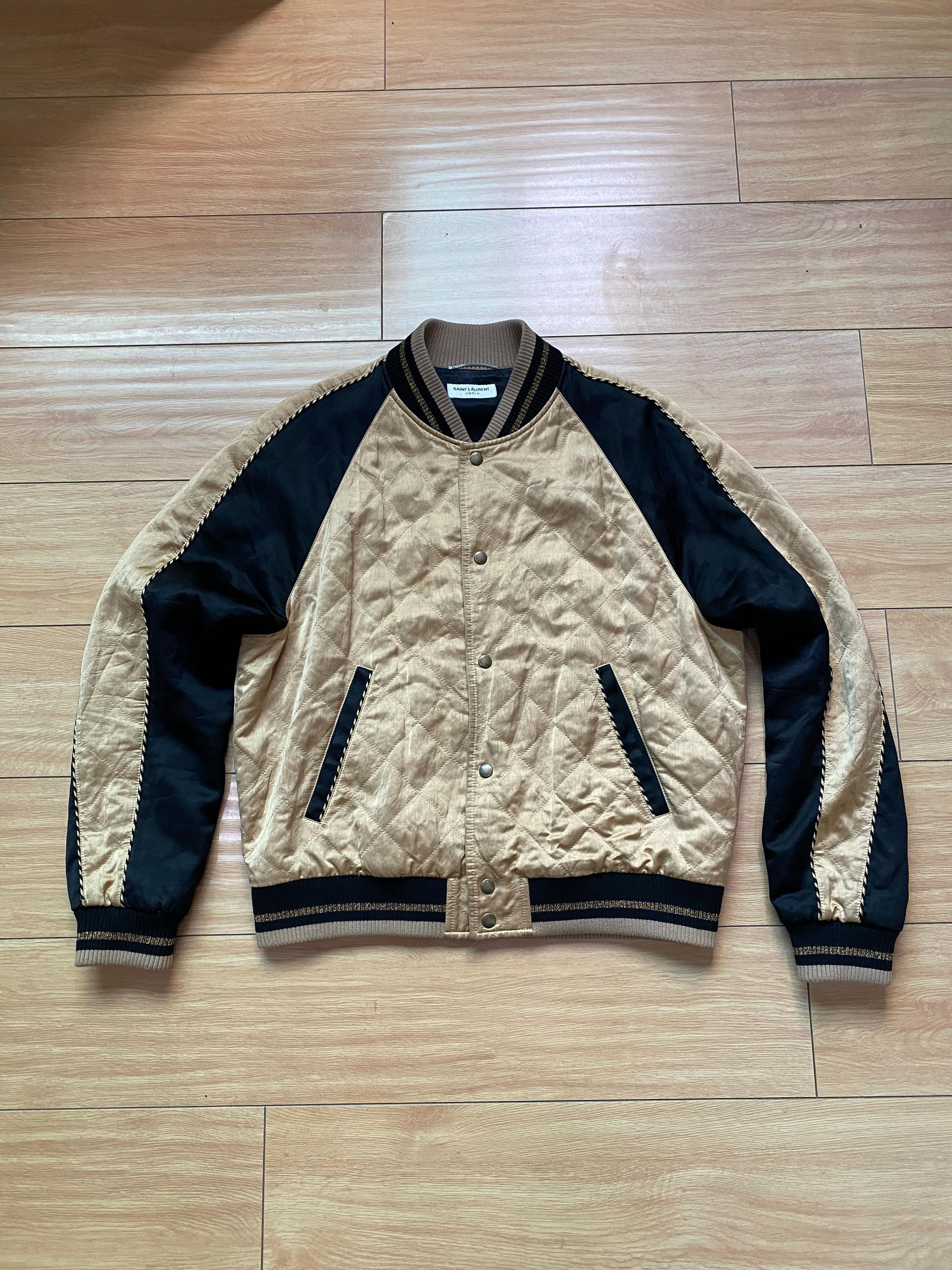 Saint Laurent Paris Saint Laurent Gold Quilted Bomber Jacket Size US M / EU 48-50 / 2 - 1 Thumbnail