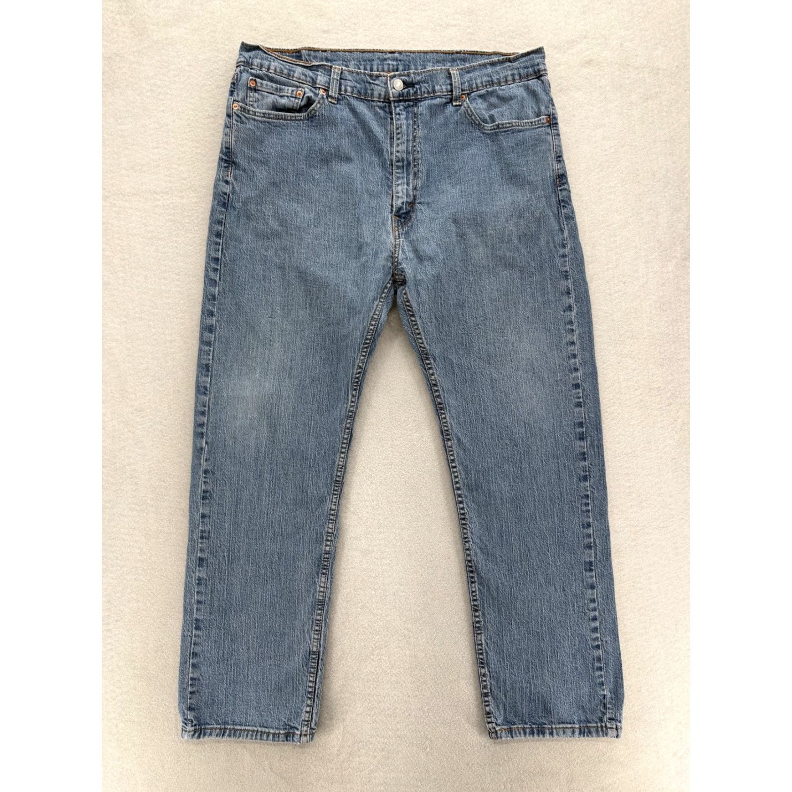 Levi's Levi's 505 Jeans Mens 40x32 Blue Medium Wash Regular Straight Stretch Denim Pants Size US 40 / EU 56 - 2 Thumbnail