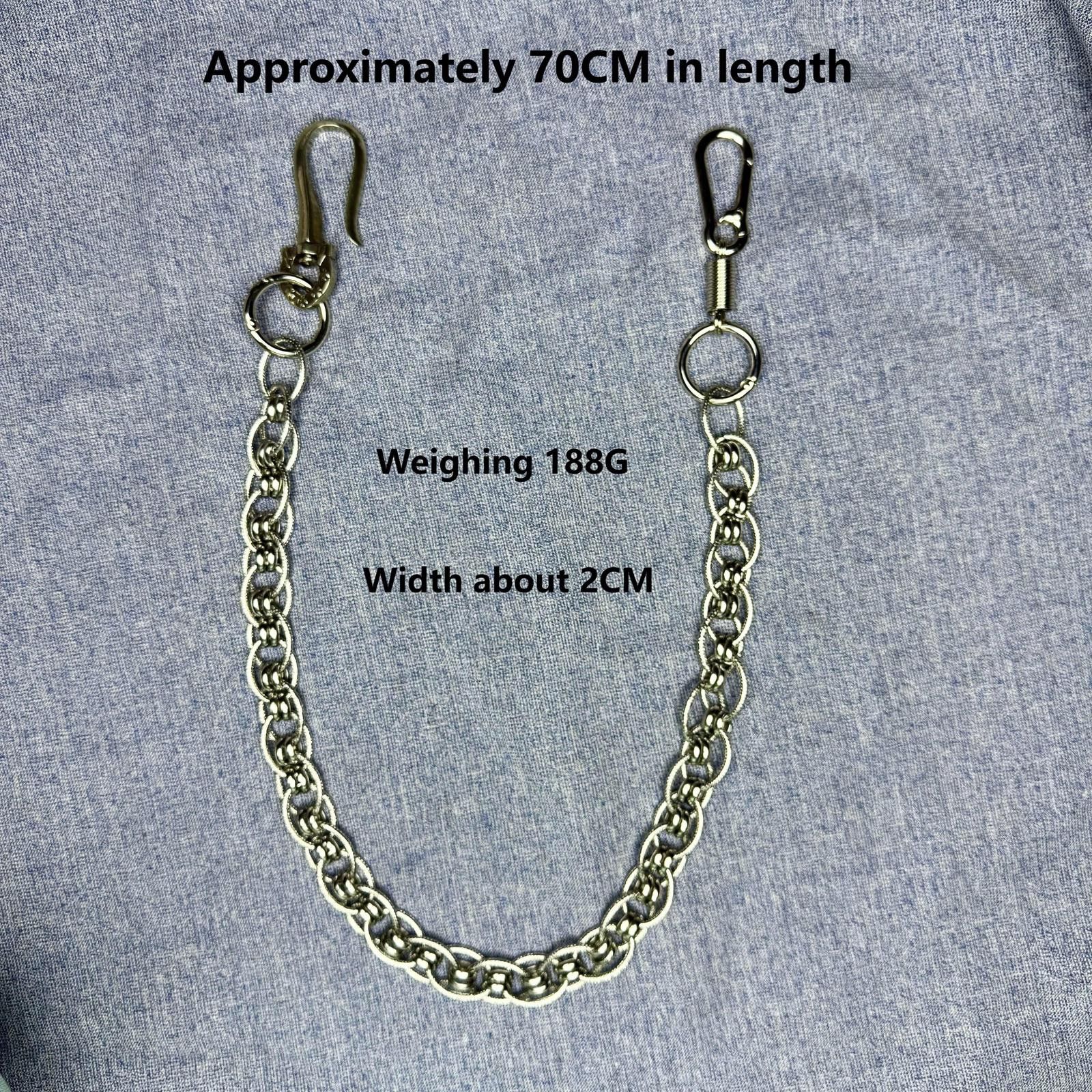 Vintage Chunky Silver Chain Wallet Chain, Belt Chain, Pants Chain Size ONE SIZE - 5 Thumbnail