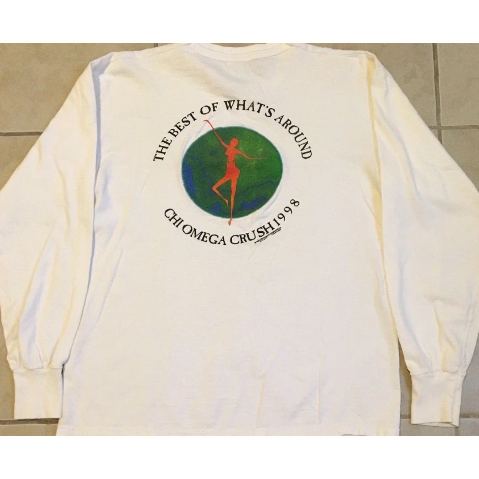 Omega Vtg 90s SMU Chi Omega Faded Planet Earth Shirt S College Sorority Frat Grunge Size US S / EU 44-46 / 1 - 2 Thumbnail
