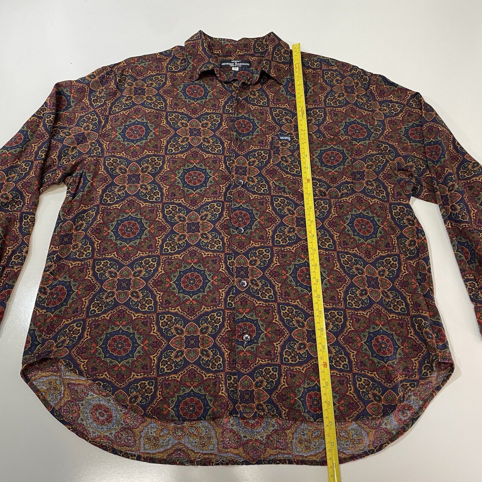 Guess VTG 1990 Guess By Georges Marciano Men’s Club Shirt Paisley Size US M / EU 48-50 / 2 - 4 Thumbnail