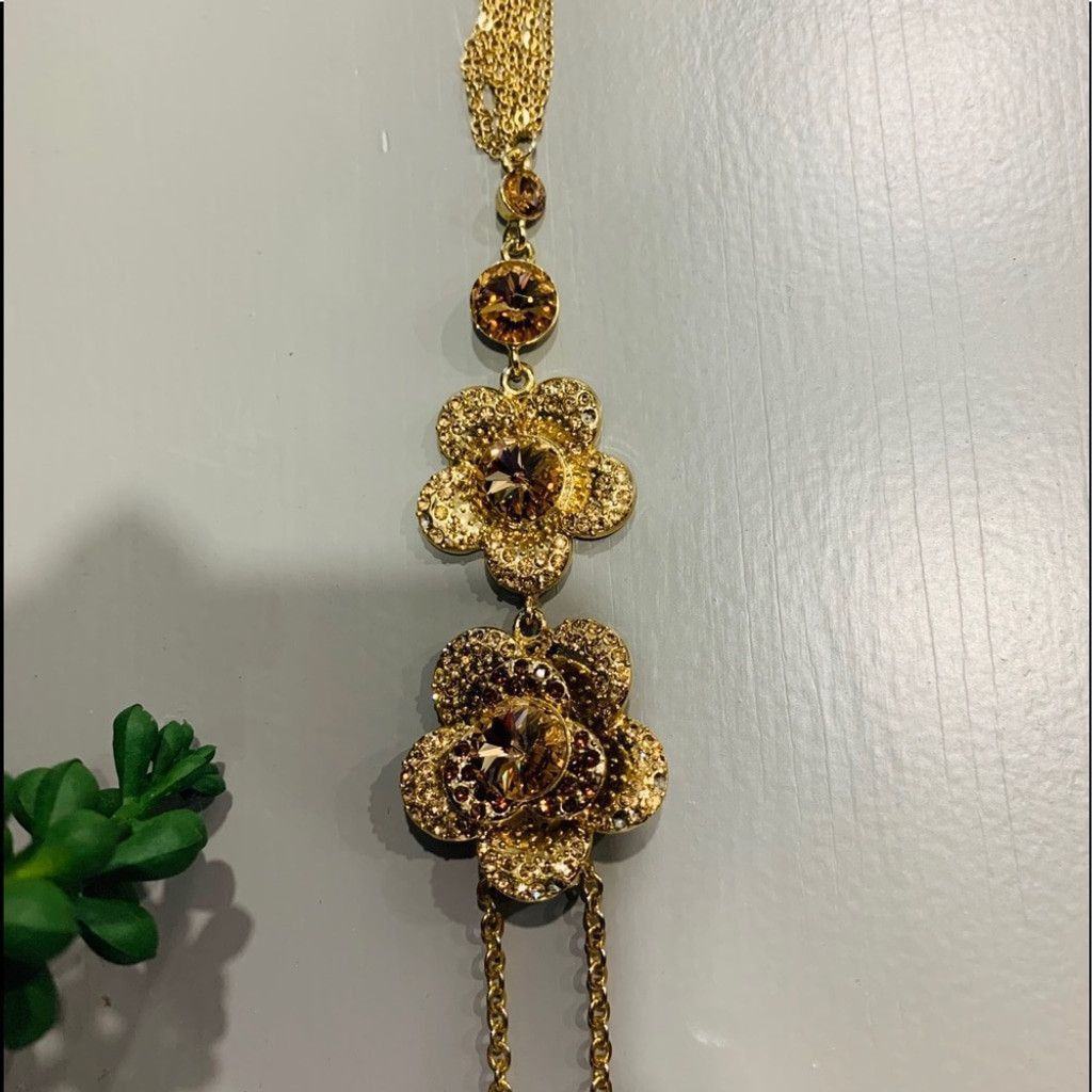 Other Beautiful Long Gold Floral amber Necklace Size ONE SIZE - 4 Thumbnail
