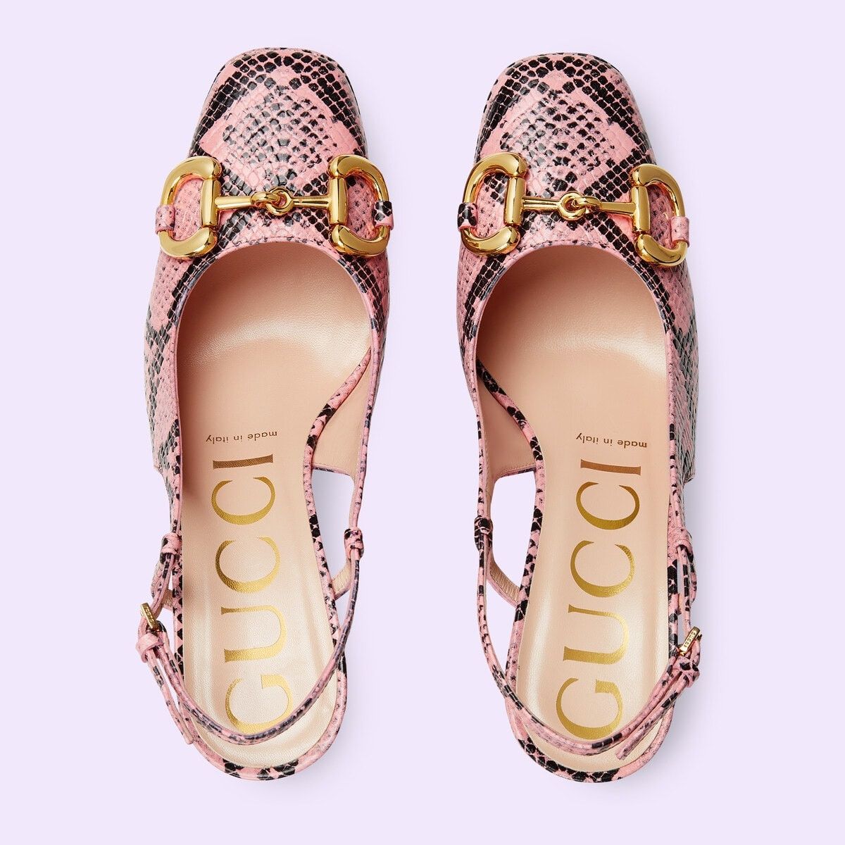 o1s1wg110225 Python Print High Heel Pumps in Pink/Black