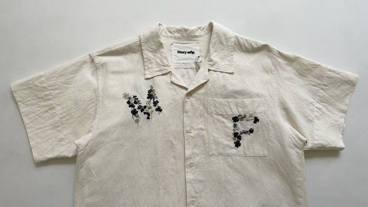 Story Mfg. S/S 25 ‘Clover Embroidery’ Greatful Shirt Size US M / EU 48-50 / 2 - 3 Thumbnail