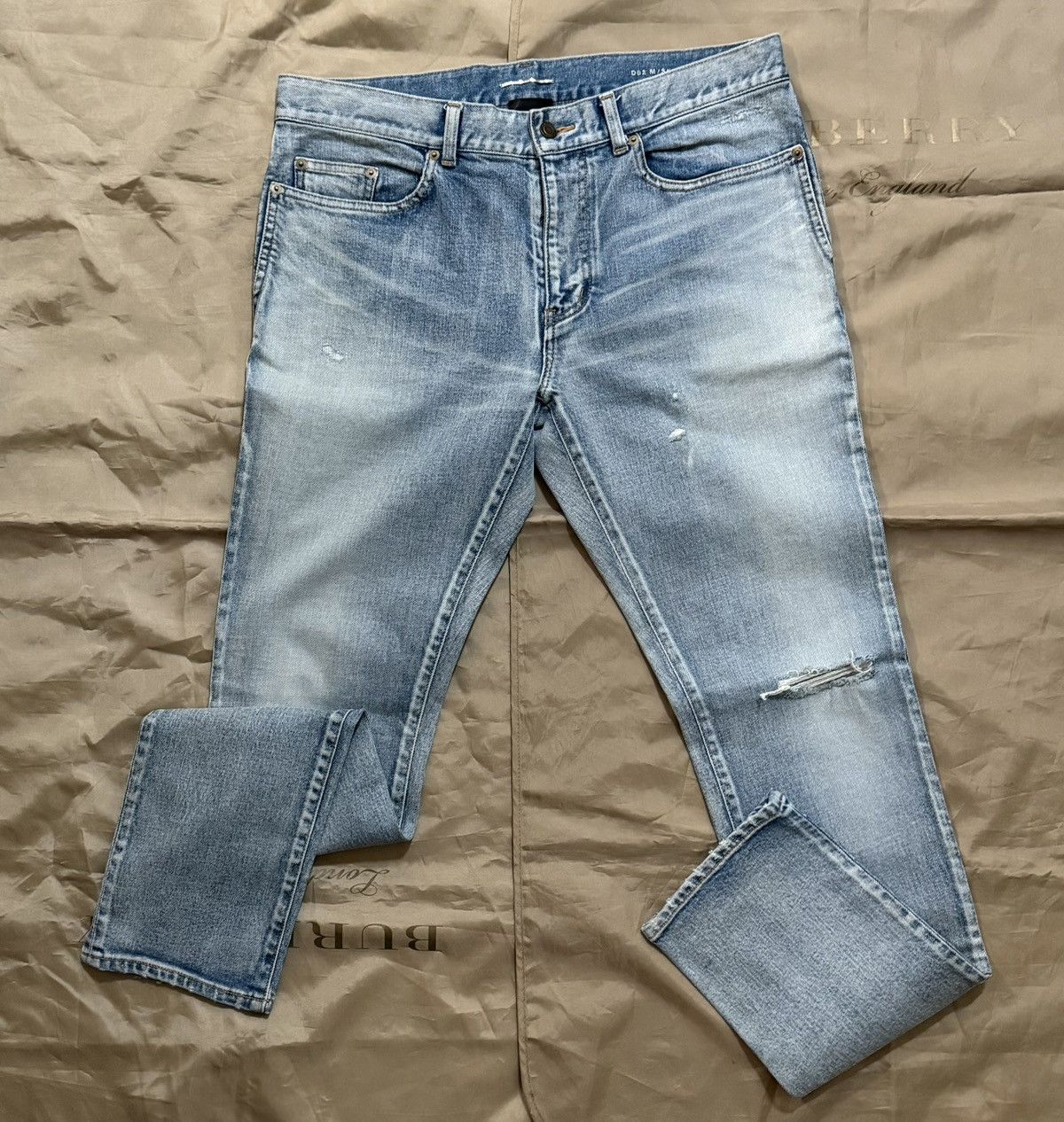 Saint Laurent Paris Saint Laurent D02 Blue Faded Denim size 34 Size US 34 / EU 50 - 1 Thumbnail