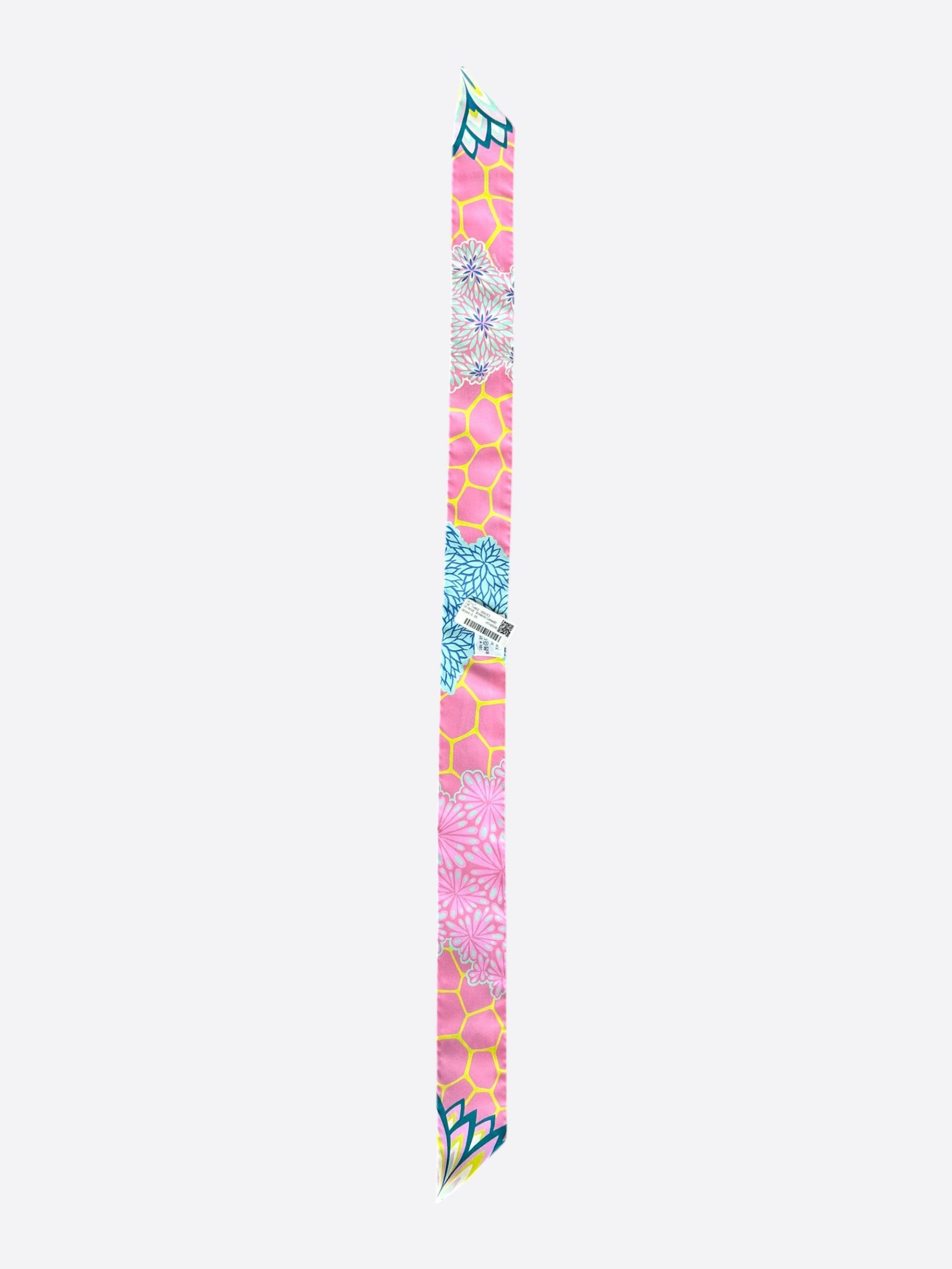 Hermes Hermes Pink & Blue The Three Graces Twilly Size ONE SIZE - 2 Thumbnail