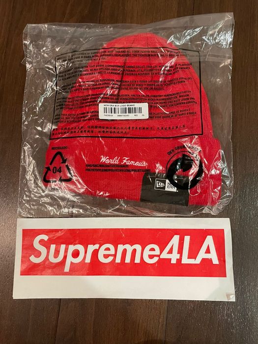 Supreme Supreme 23FW New Era Box Logo Beanie Red in Hand | Grailed