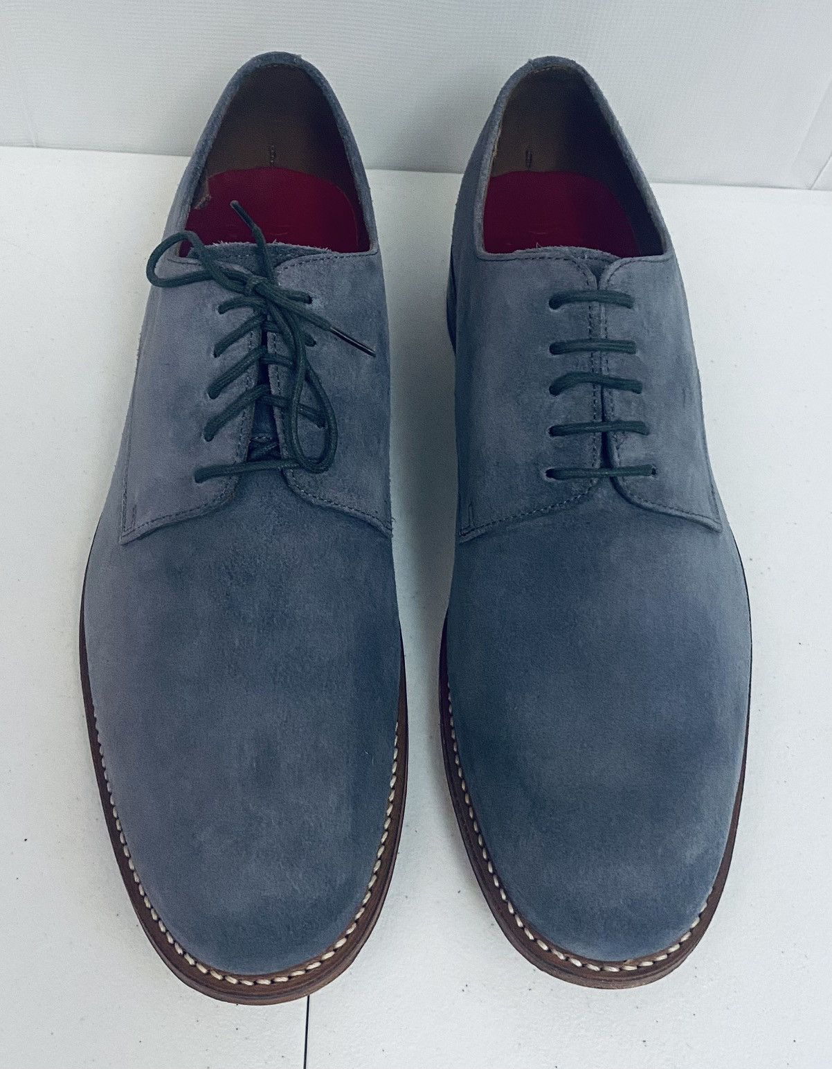 Grenson Grenson 🏴󠁧󠁢󠁥󠁮󠁧󠁿 Blue Suede Leather Burnished Finnegan Derby 10 NIB Size US 10 / EU 43 - 13 Thumbnail