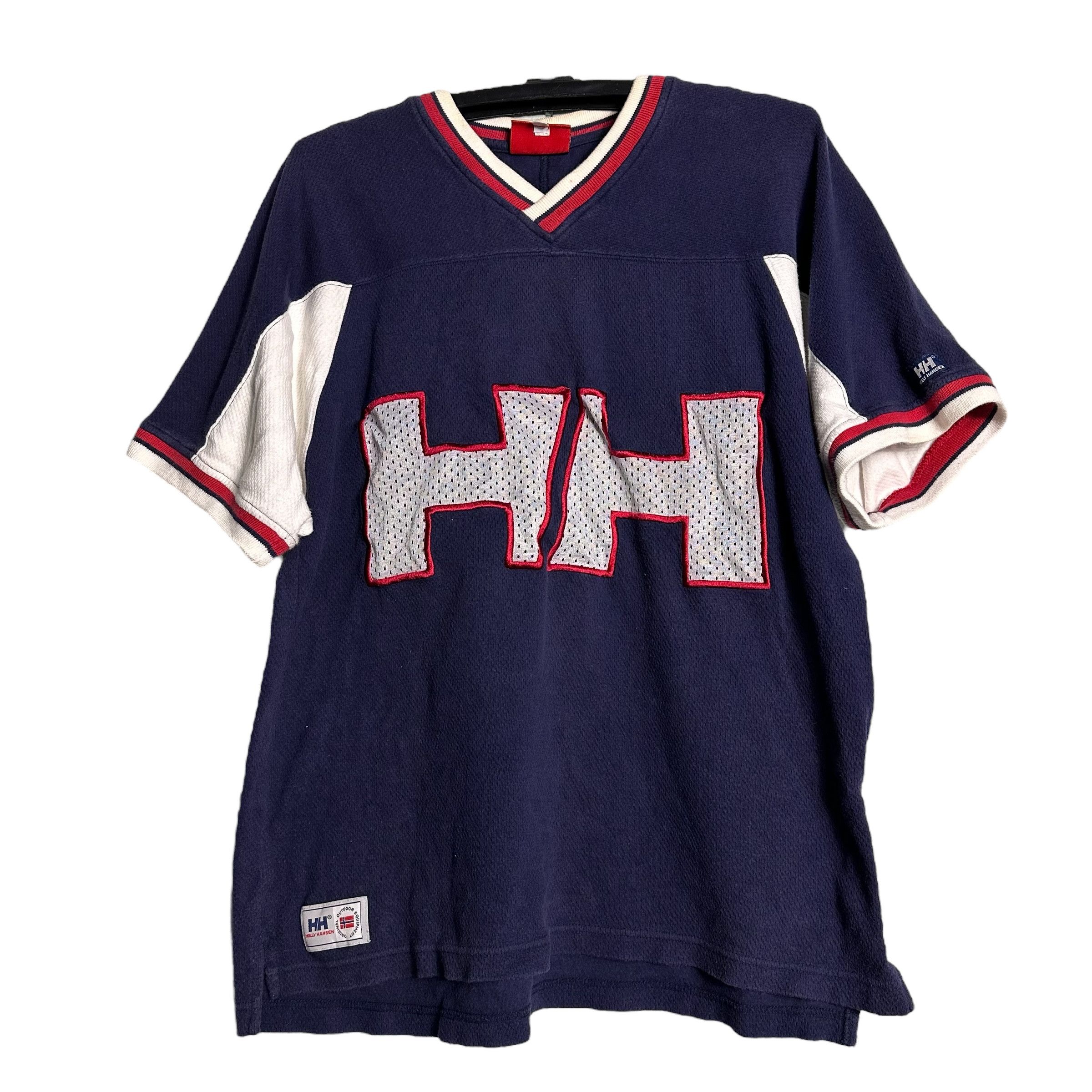 Helly Hansen 🔥RARE🔥Vintage 90s Helly Hansen Spell Out Football Shirt Size US L / EU 52-54 / 3 - 1 Thumbnail