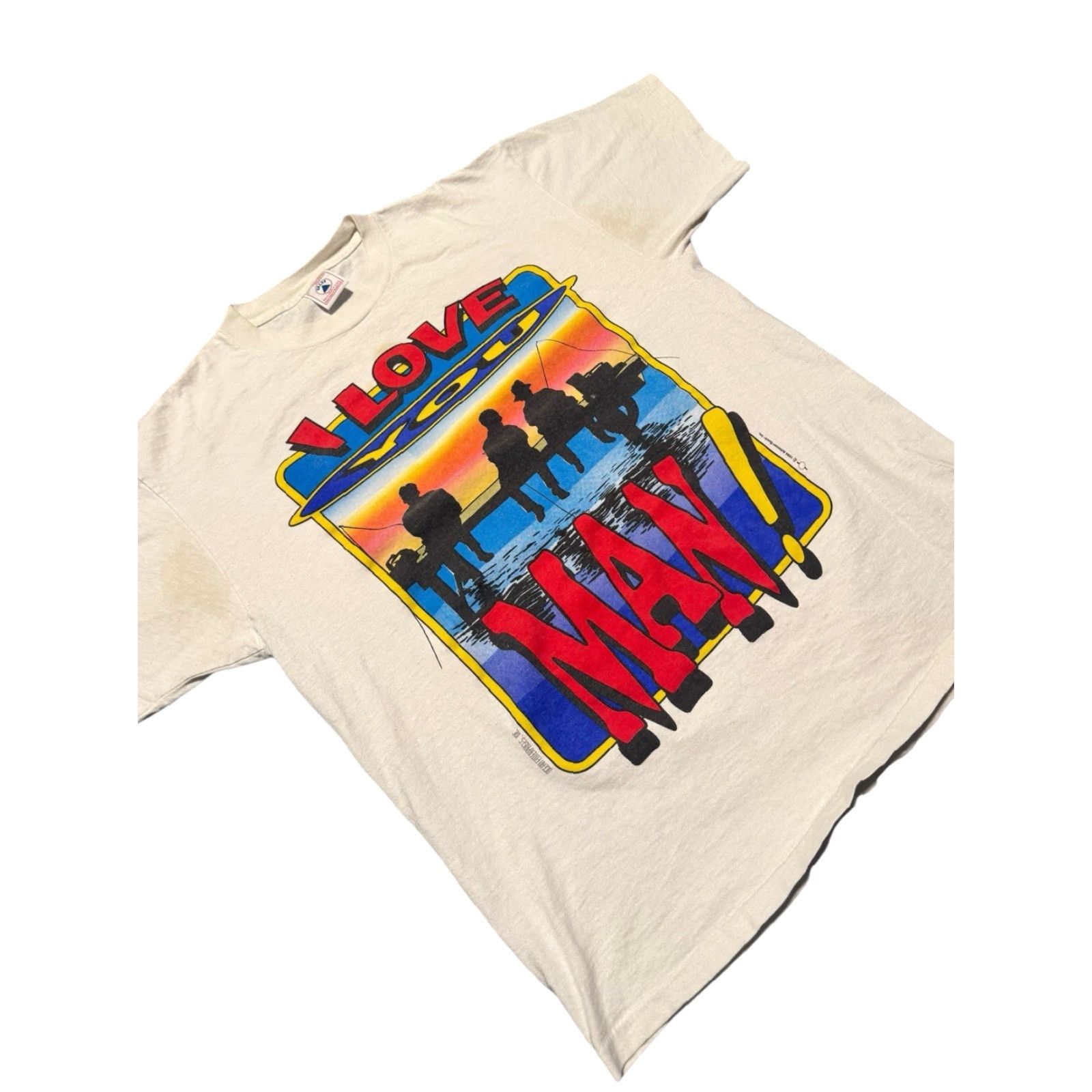Delta VINTAGE Bud Light "I Love You Man" Beer Promo Budweiser 1996 T Shirt Large 90s Mens White Cotton Crew Neck Short Sleeve Graphic Print Size US L / EU 52-54 / 3 - 3 Thumbnail