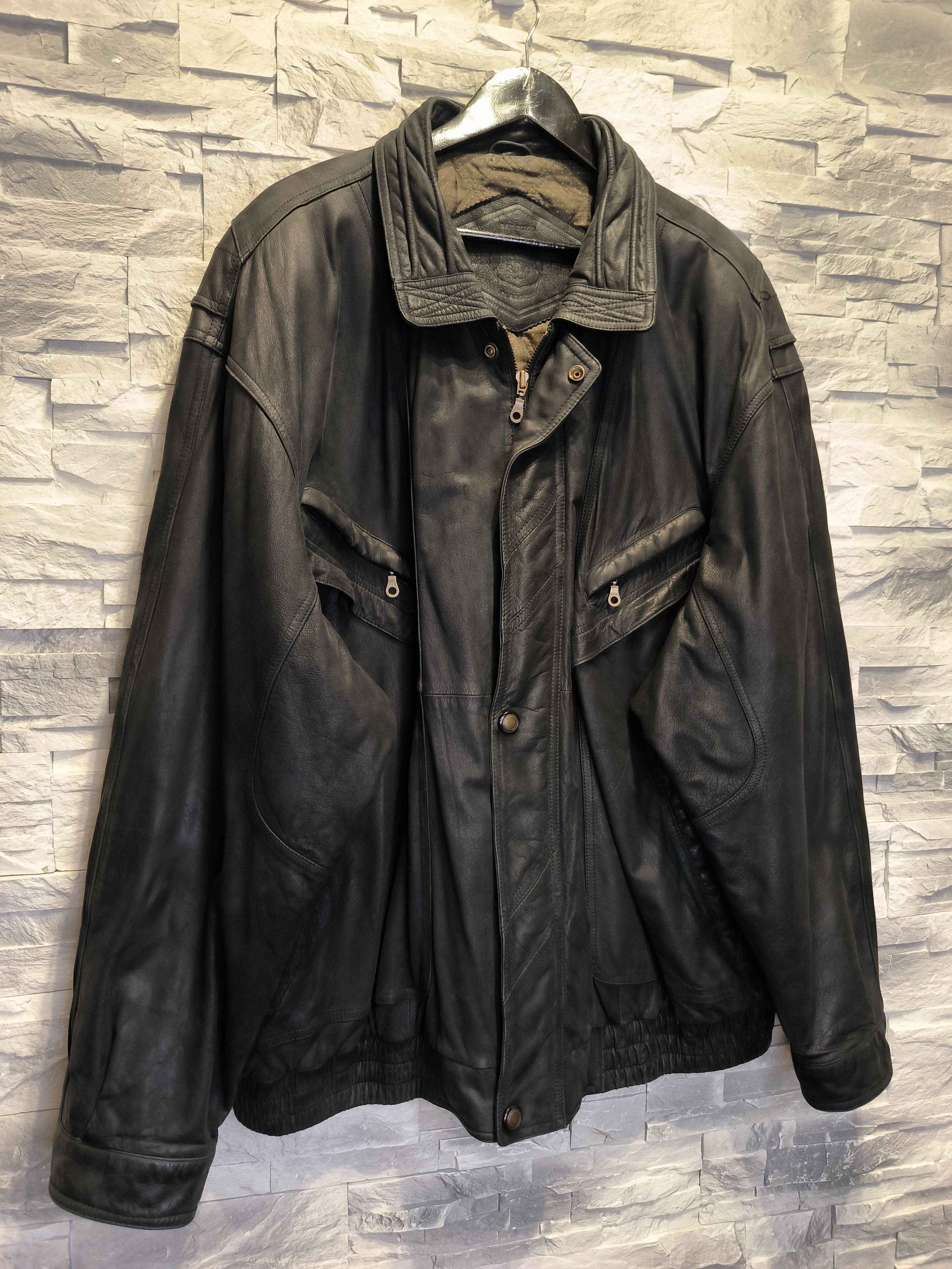 C&A C&A Vintage Leather Jacket Black Size US XXL / EU 58 / 5 - 3 Thumbnail