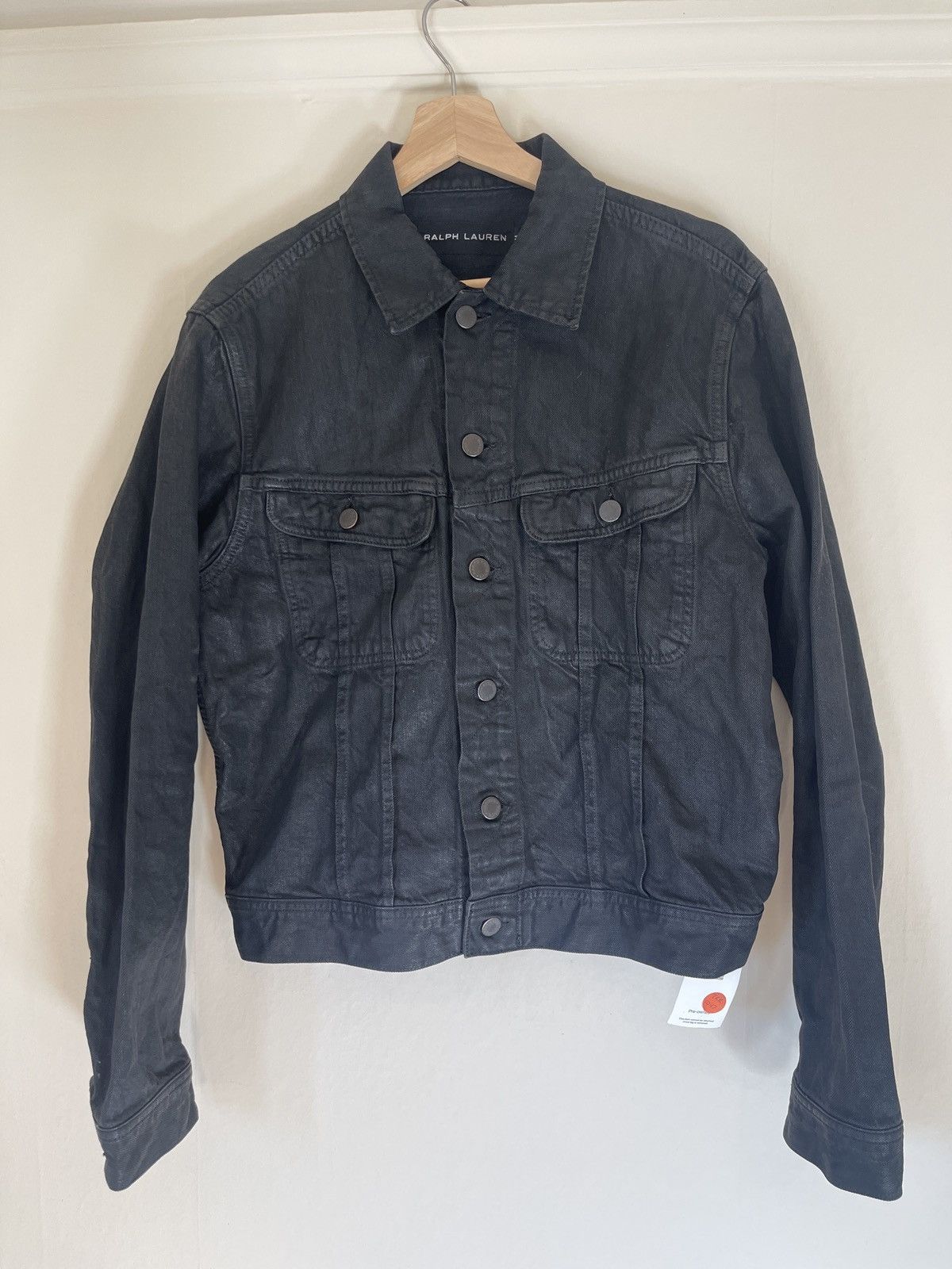 Waxed Black Denim Jacket Ralph Lauren