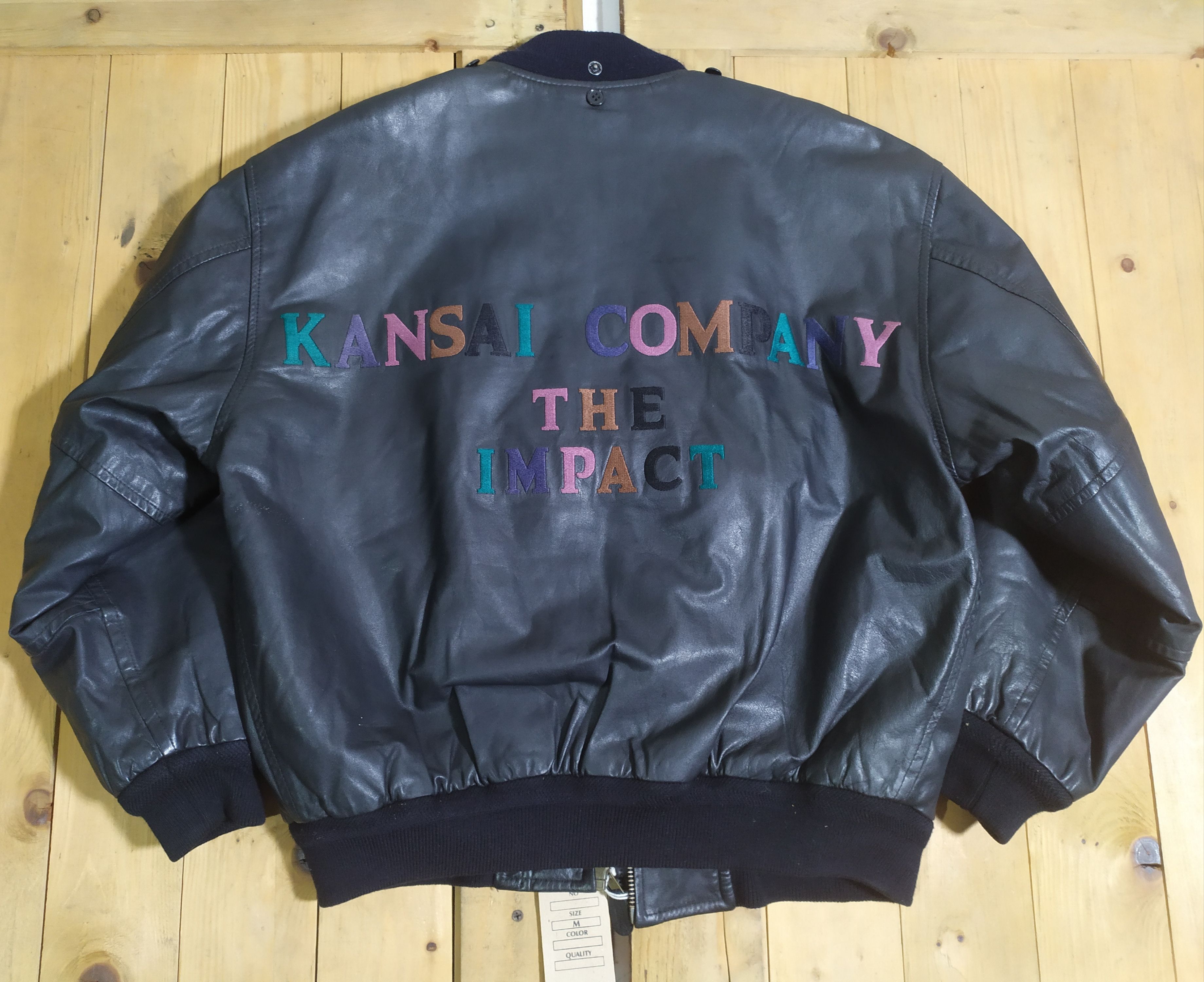 Designer × Kansai Yamamoto KANSAI 02 YAMAMOTO COMPANY IMPACT LEATHER BOMBER JACKET Size US M / EU 48-50 / 2 - 12 Thumbnail