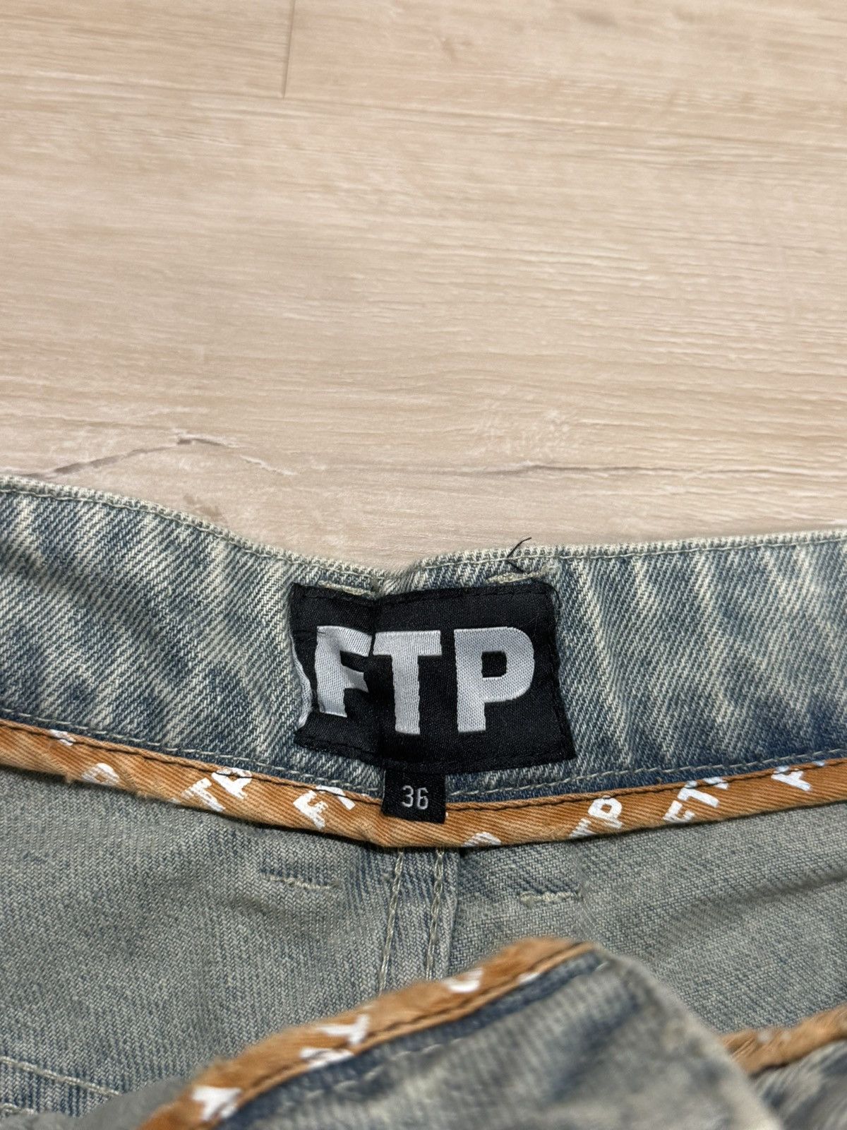 Fuck The Population FTP Frayed Denim Logo Carpenter Jeans Size US 36 / EU 52 - 6 Thumbnail