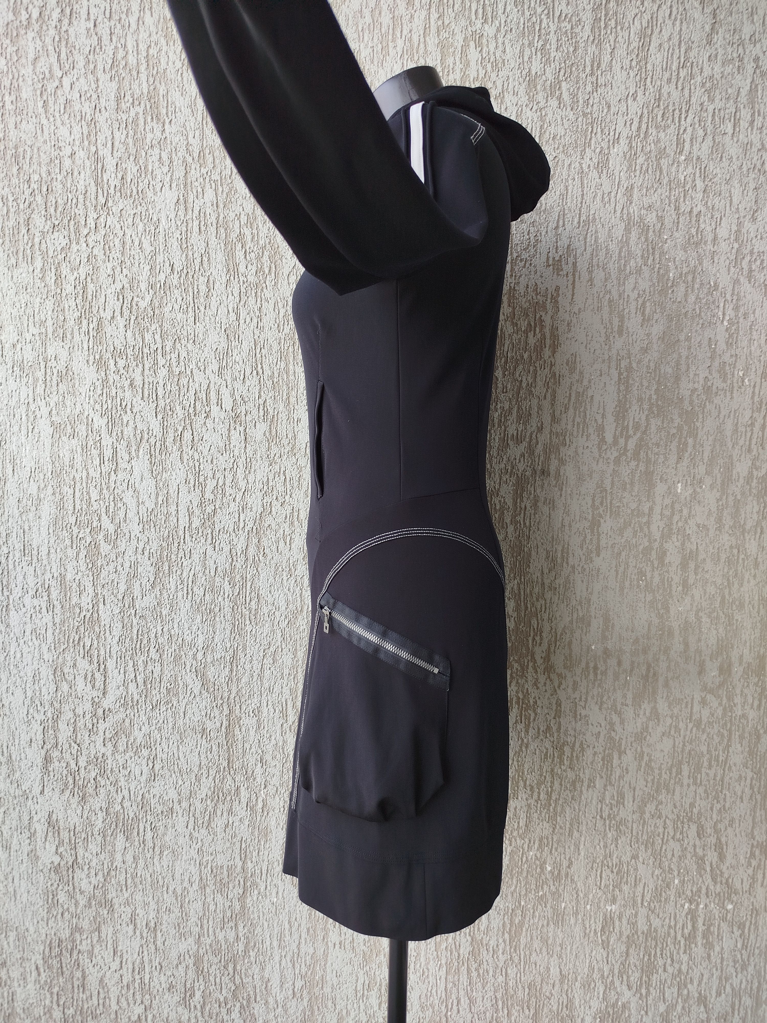 Marithe + Francois Girbaud Dress Long Sleeve Hooded Pockets Avant Garde Vintage Size L Size L / US 10 / IT 46 - 12 Thumbnail