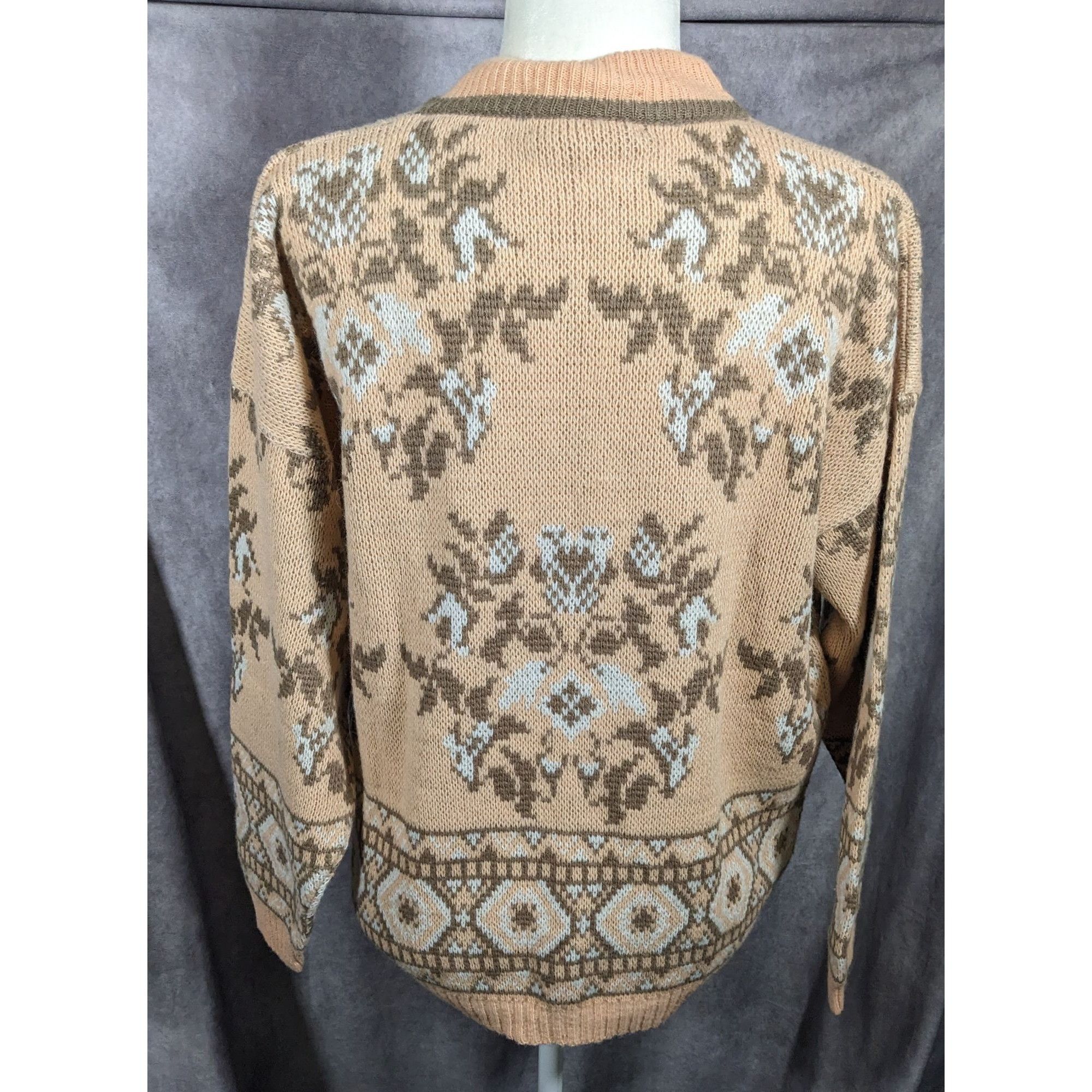 Other Vintage Tarazzia Grandmacore Peach Floral Sweater Size M / US 6-8 / IT 42-44 - 5 Thumbnail