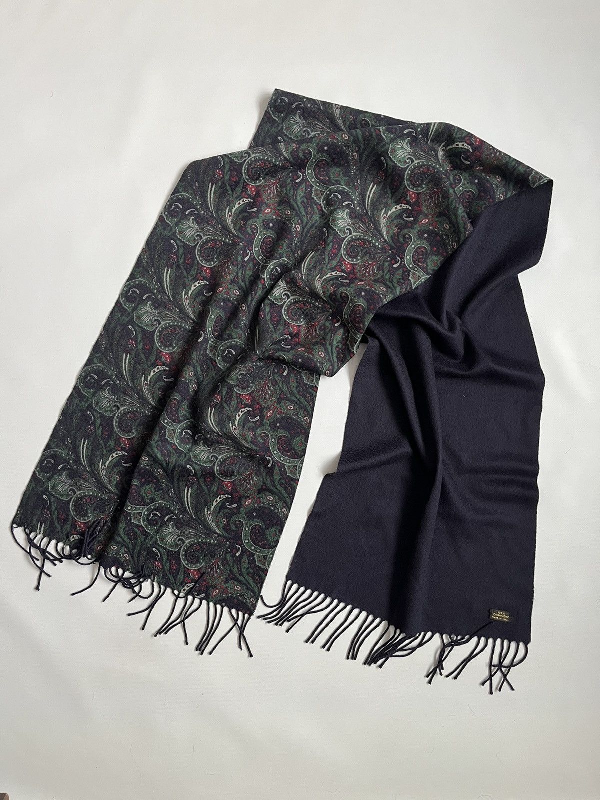 Loro Piana Inc Loro Piana Cashmere Wool Blue Paisley Scarf Scarve Size ONE SIZE - 3 Thumbnail