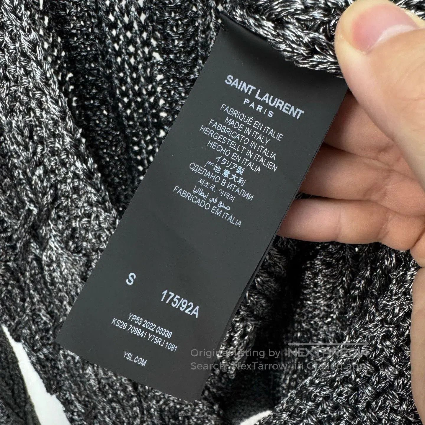 Saint Laurent Paris Saint Laurent Gray Cable-Knit Hooded Cardigan. Size S / US 4 / IT 40 - 7 Thumbnail