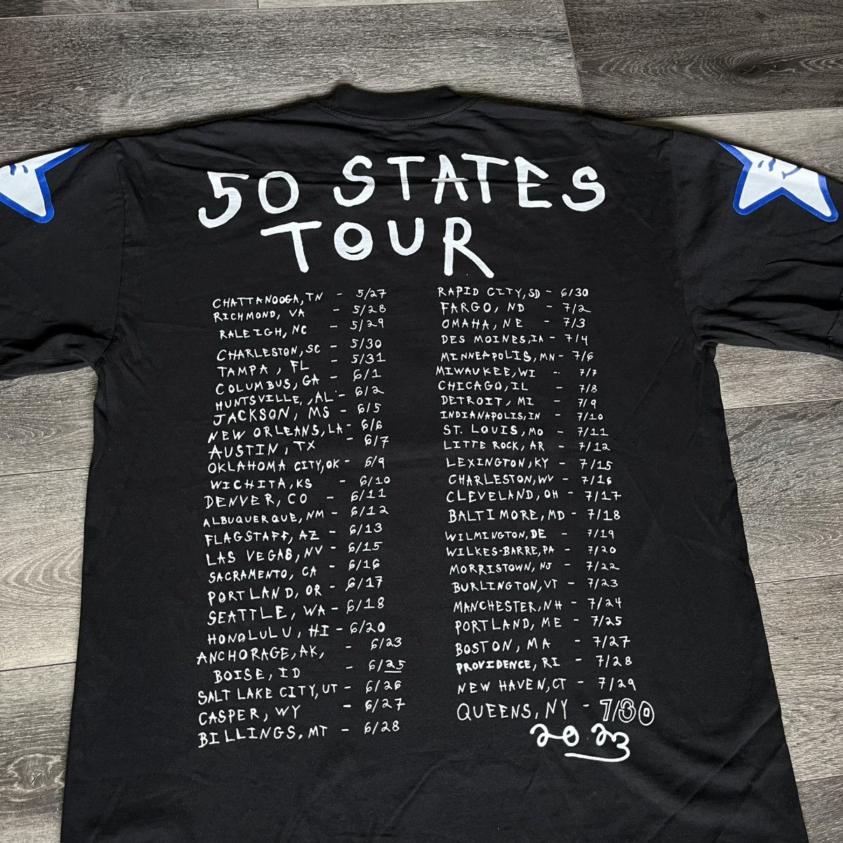 Asspizza Asspizza 50 States Tour American Flag Graphic T Shirt Black Size US L / EU 52-54 / 3 - 7 Thumbnail