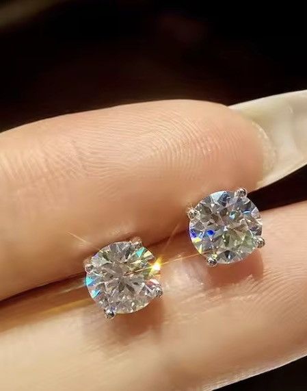 Jewelry Luxury 1.0 CT Cushion Cut Halo Stud Earrings (Pair) | Size ONE SIZE - 1 Thumbnail