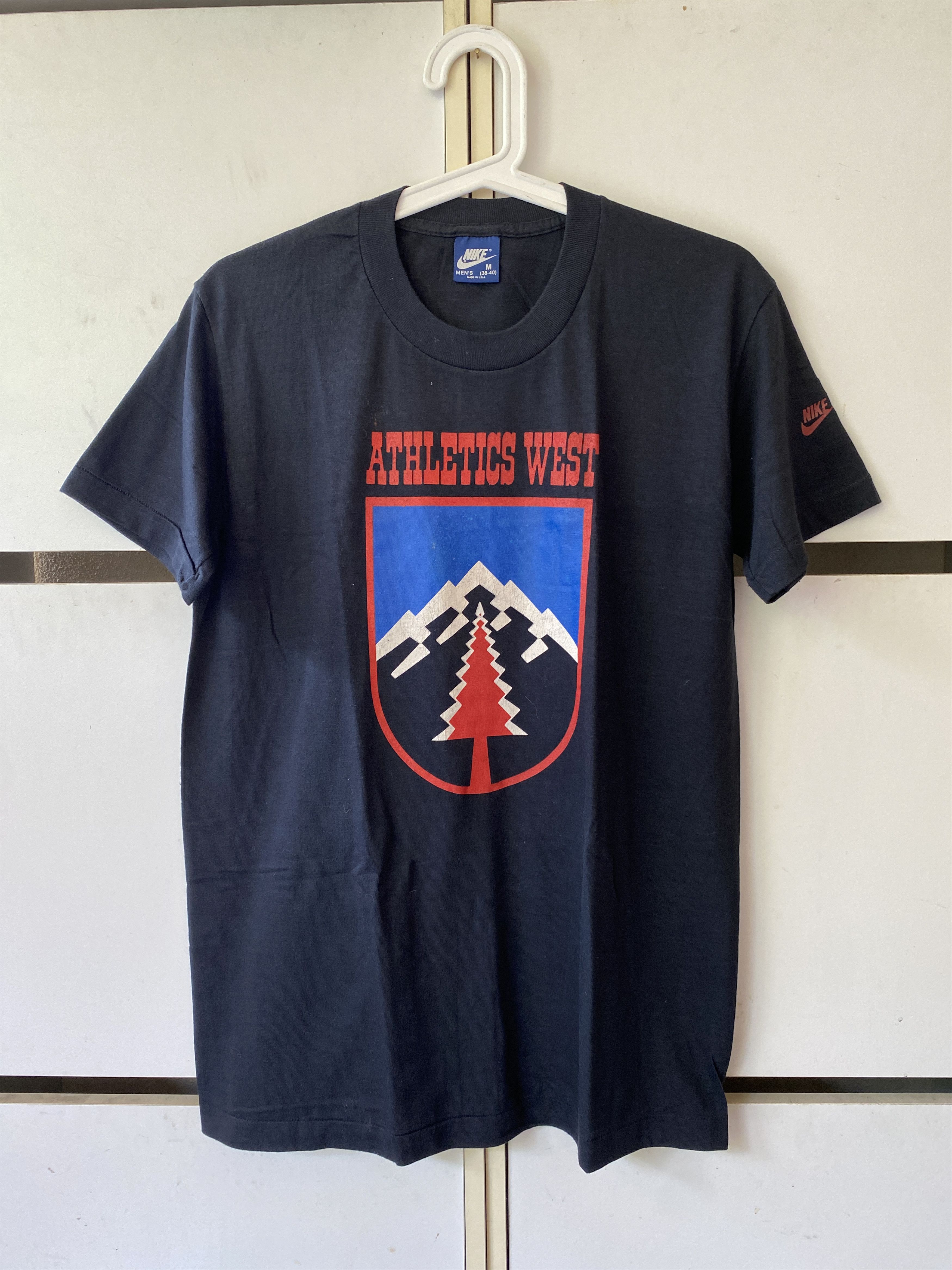 image of Made In USA x Nike Vintage Nike Athletics West T Shirt in Black, Men's (Size Medium)
