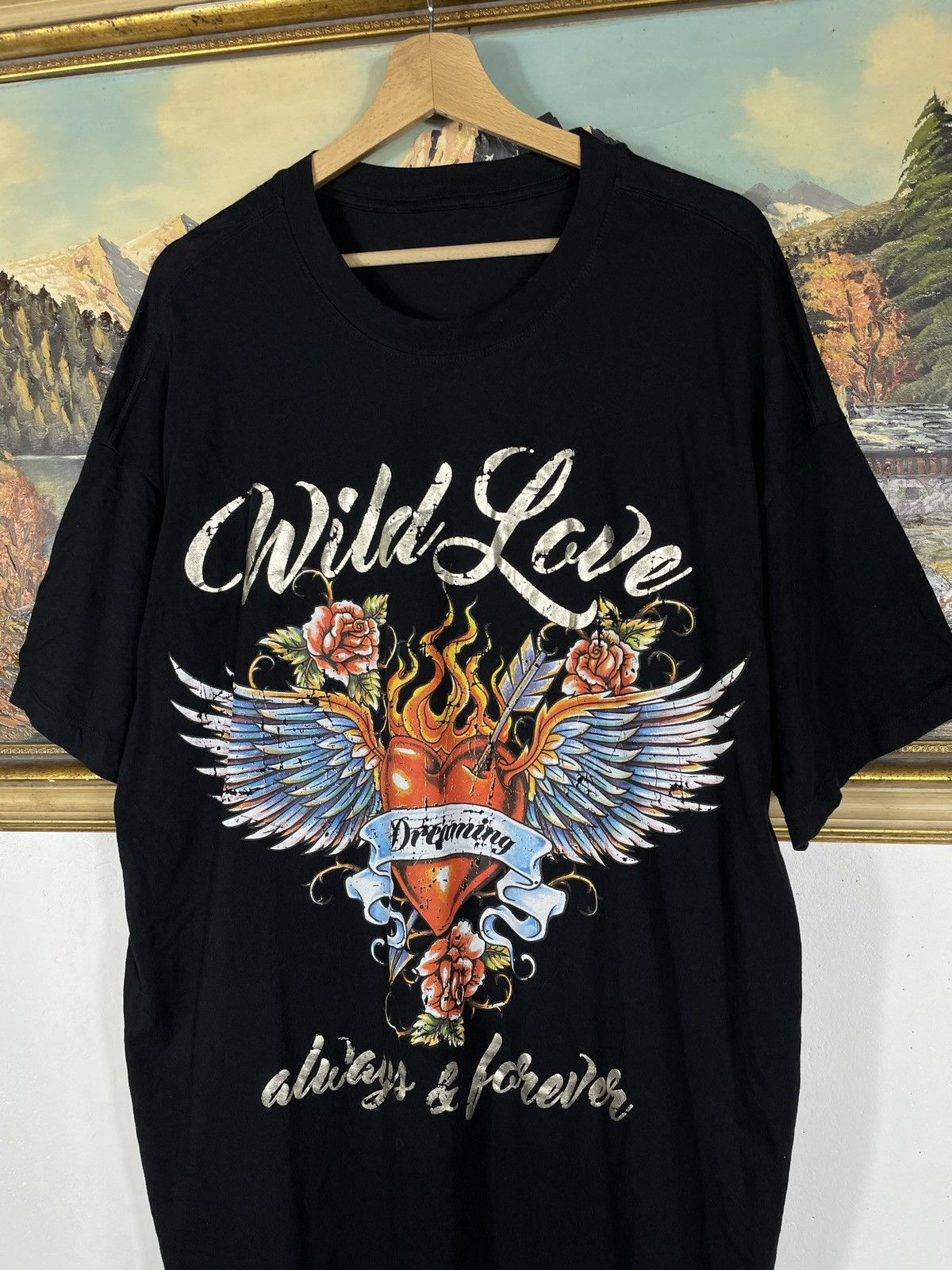 Affliction × Vintage Black Vintage Retro Y2k 00s T shirt tee like Ed Hardy baggy Size US XL / EU 56 / 4 - 4 Thumbnail