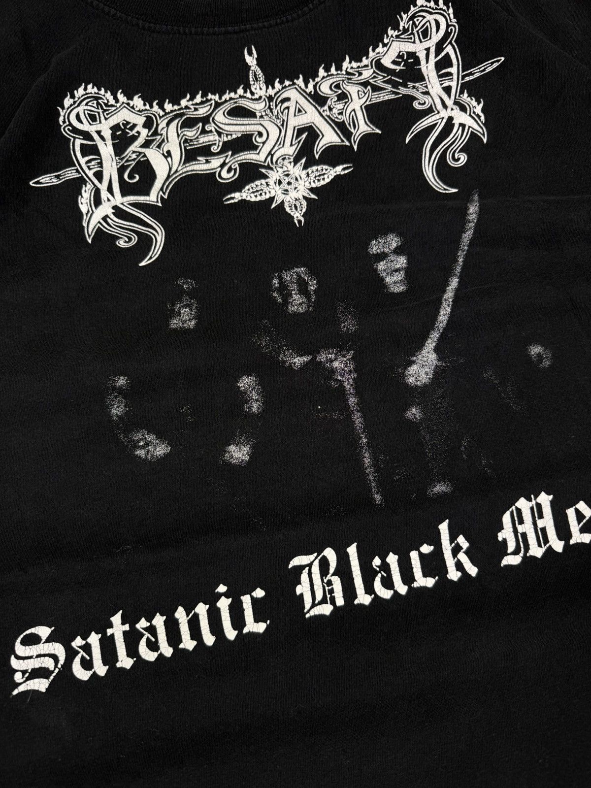 Band Tees Ultra Rare Vintage 90s Besatt satanic black metal band tee Size US XL / EU 56 / 4 - 6 Thumbnail