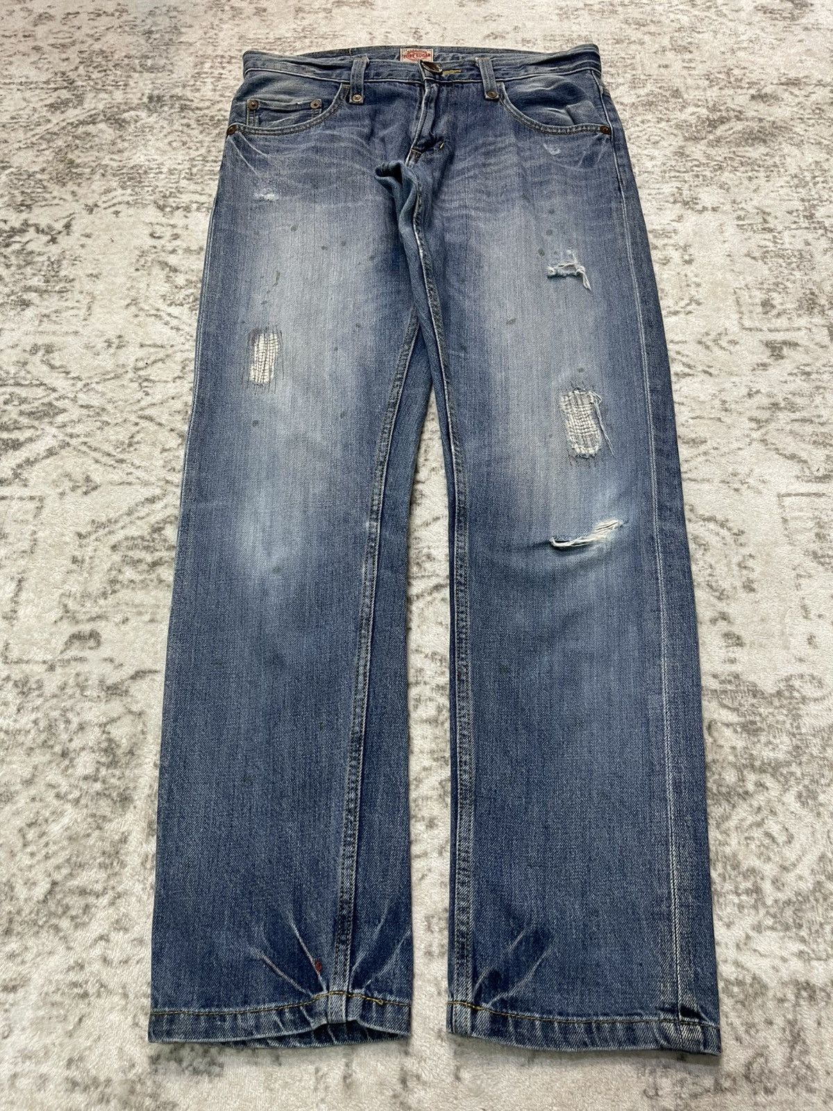 Sugar Cane Cube Sugar Japan Buckle Back Work Wear Denim Jeans Size US 30 / EU 46 - 1 Thumbnail