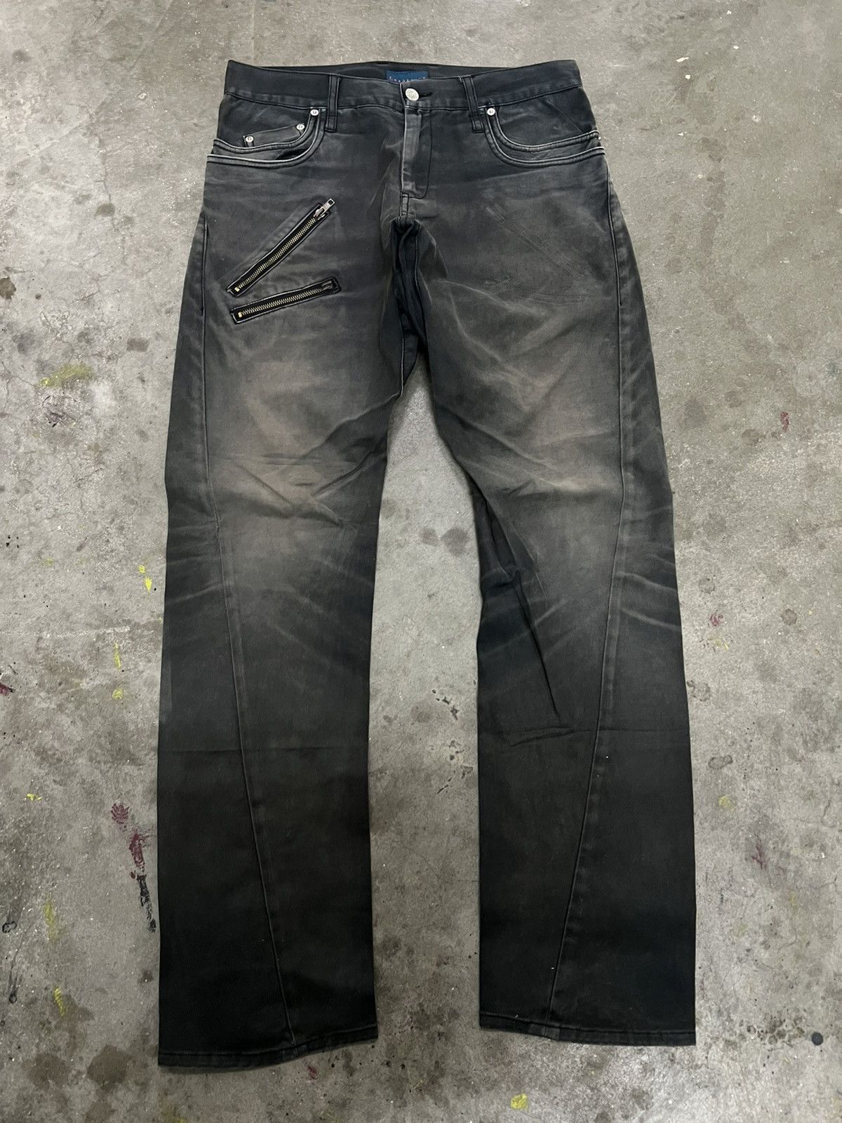 Designer × Japanese Brand × Vintage THRASHED🔥RAGEBLUE COTTON FADED PANT ZIPPER Size US 32 / EU 48 - 1 Thumbnail