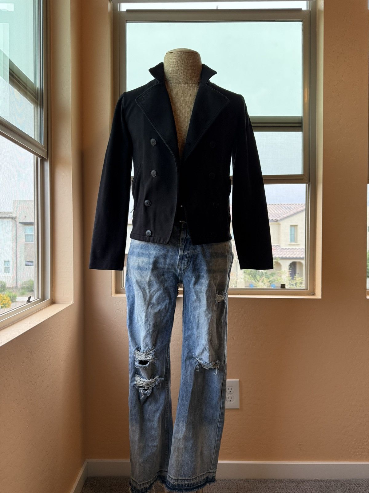 agnes b. Agnes B. Homme Black Double-Breasted Jacket - French Style Size M / US 6-8 / IT 42-44 - 1 Thumbnail