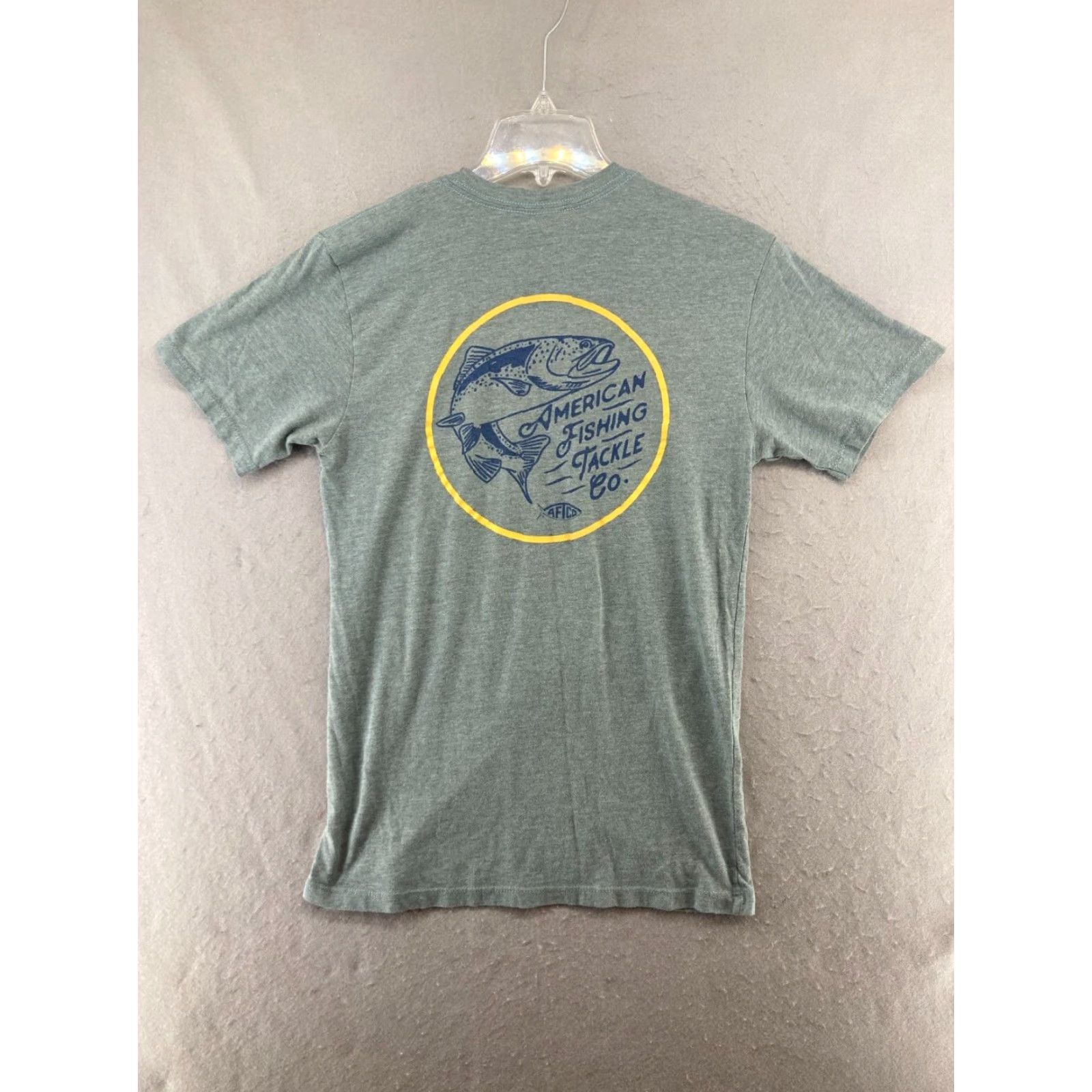 Logo 7 AFTCO T-Shirt Men XS Green Logo Graphic Print Short Sleeve Crew Neck Cotton Jersey Breathable Comfort Logo 90s Fish Theme Regular Sized N/A? Size US S / EU 44-46 / 1 - 7 Thumbnail