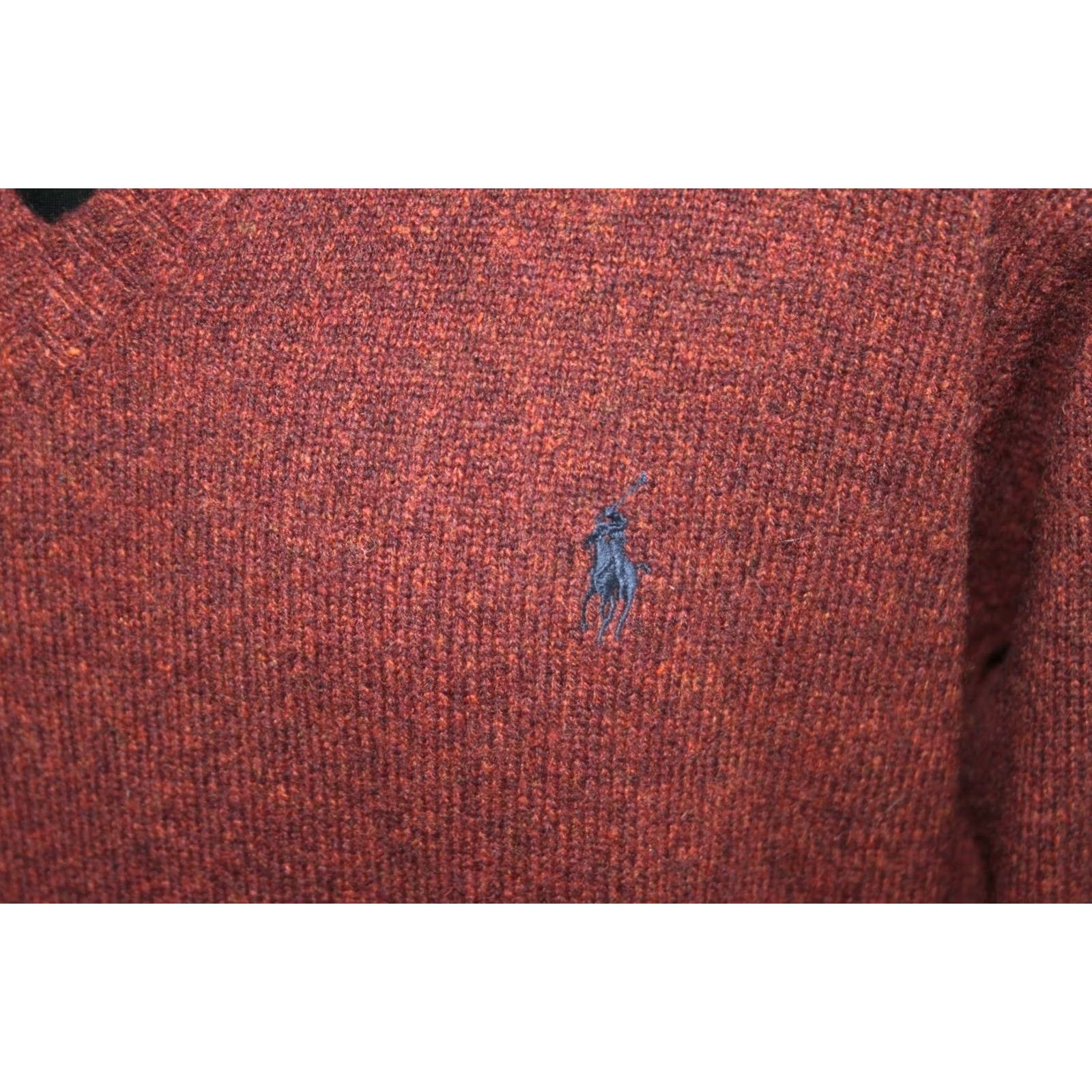 Ralph Lauren Polo by Ralph Lauren Jumper Mens Wool V Neck Size L Brown 100% Wool Jumper Men’s Knitwear Lambs Wool Size US L / EU 52-54 / 3 - 2 Thumbnail