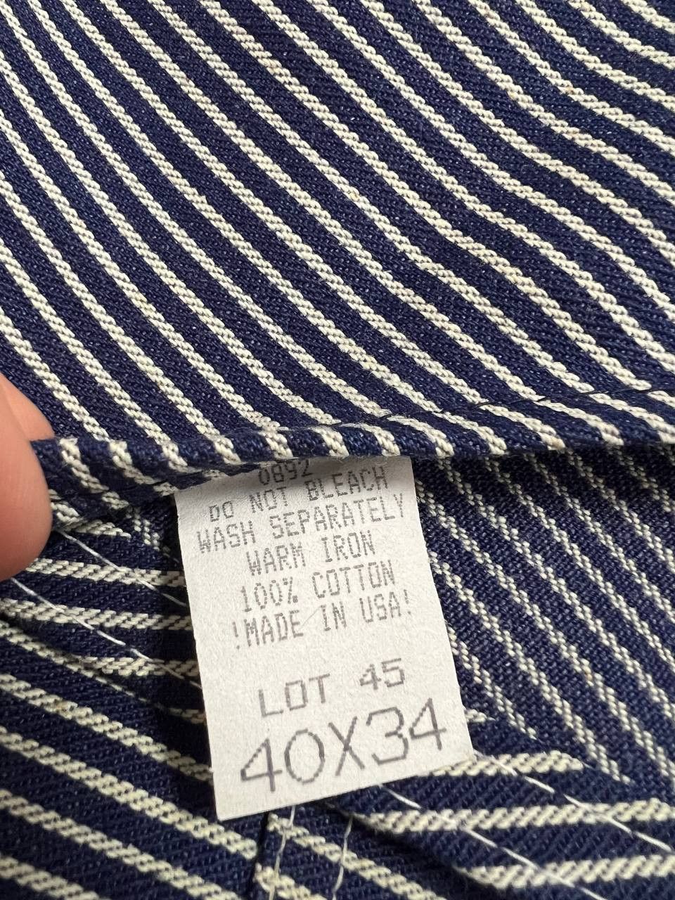 Other Vintage Round House Hickory Stripe Denim Overalls USA 40x34 Size US 40 / EU 56 - 6 Thumbnail
