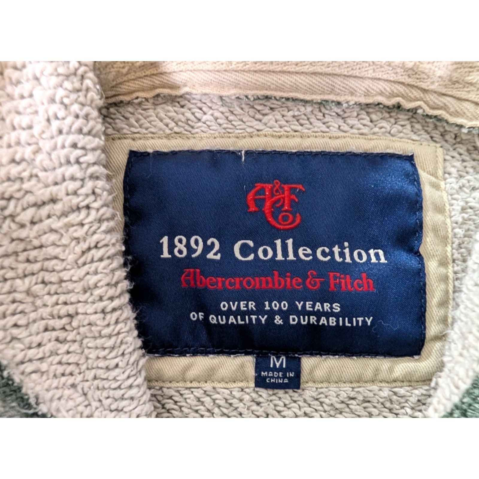 Abercrombie & Fitch Abercrombie & Fitch Hoodie Pullover Fleece Lined 1892 Logo Green Men's M Size US M / EU 48-50 / 2 - 2 Thumbnail