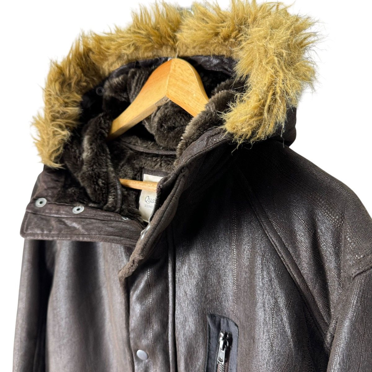 If Six Was Nine ☀️QUARTA COX SYNTHETIC LEATHER FUR HOODIE JACKET Size US L / EU 52-54 / 3 - 5 Thumbnail
