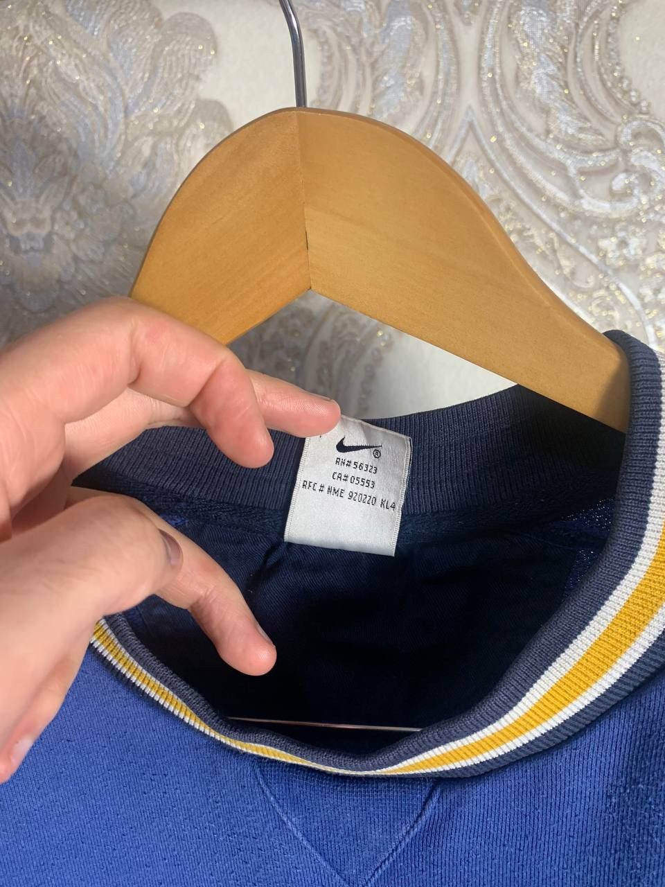 Nike × Vintage VERY RARE NIKE BIG LOGO SWOOSH SWEATSHIRT DRILL 90s Y2K SK8 Size US XL / EU 56 / 4 - 5 Thumbnail