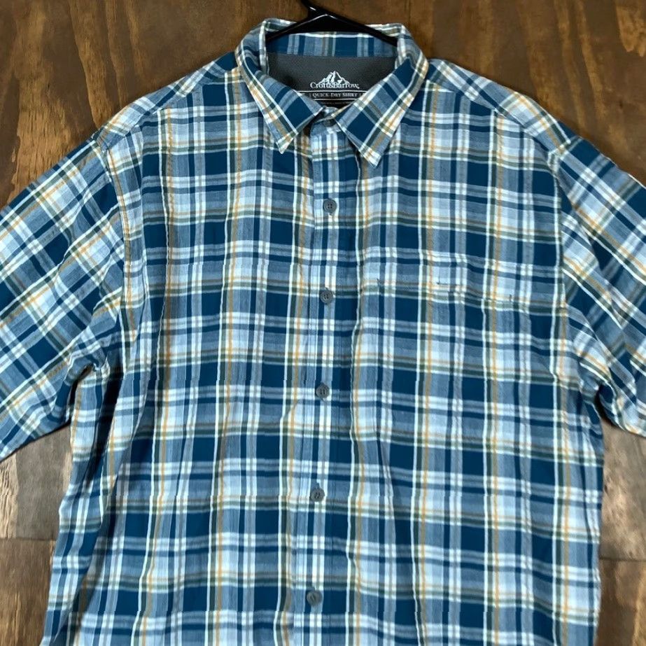 Croft & Barrow Croft & Barrow Mens Shirt Blue Plaid Quick Dry Button Up Gorpcore Large Size US L / EU 52-54 / 3 - 2 Thumbnail