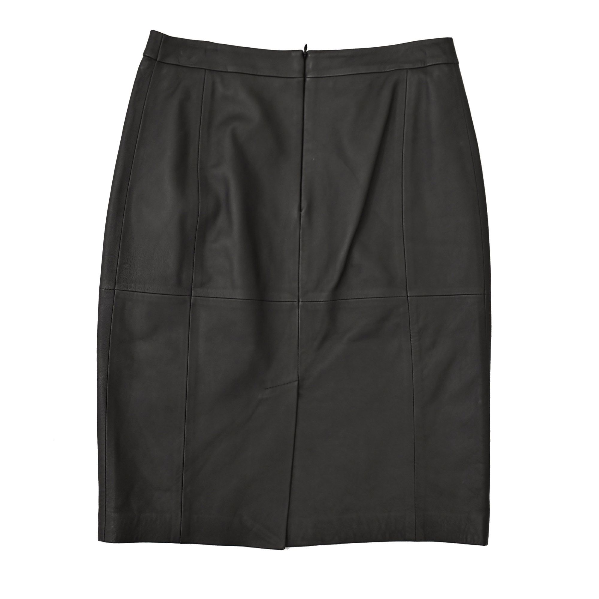 Jaeger Jaeger leather pencil midi skirt in black size M Size 28" / US 6 / IT 42 - 2 Thumbnail