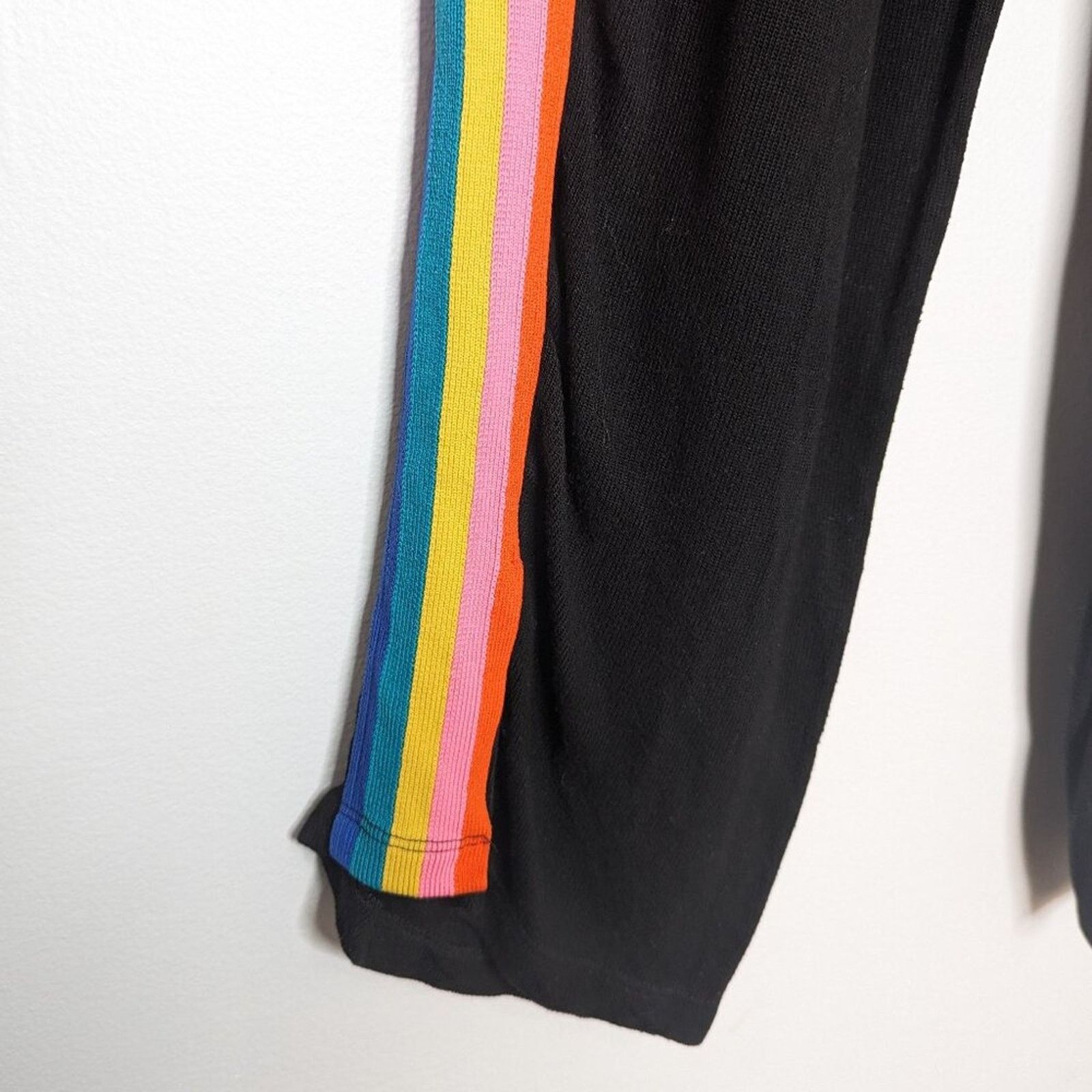 Other LNA Black Casual Cropped Lounge Pants Rainbow Side Leg Trim Size 26" / US 2 / IT 38 - 6 Thumbnail